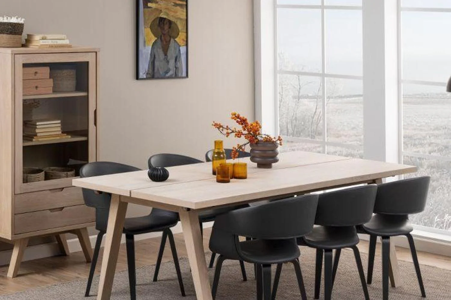 A-Line Extending Dining Table in White Oak 200-286cm - Image 7