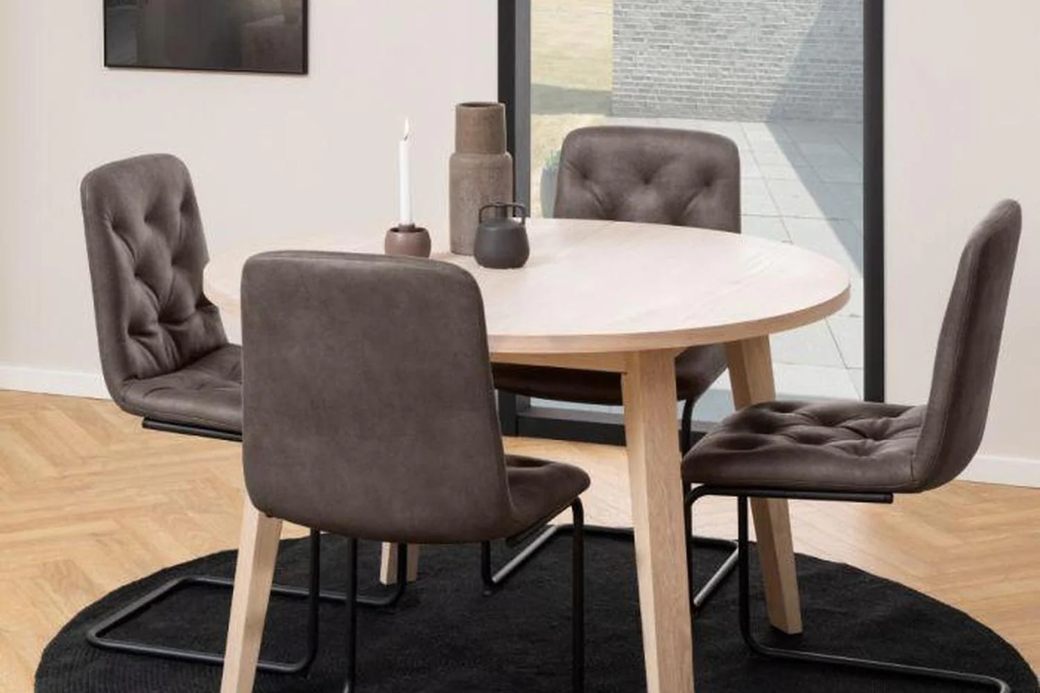 A-Line Round Dining Table in White Oak 120cm - Image 3