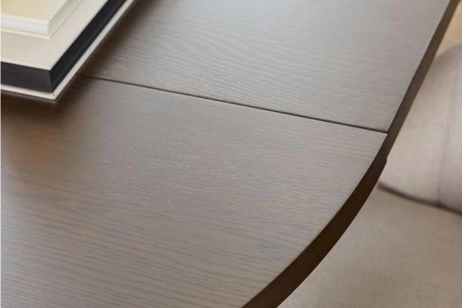 A-Line Round Extending Dining Table in Smoked Oak 120-220cm - Image 3