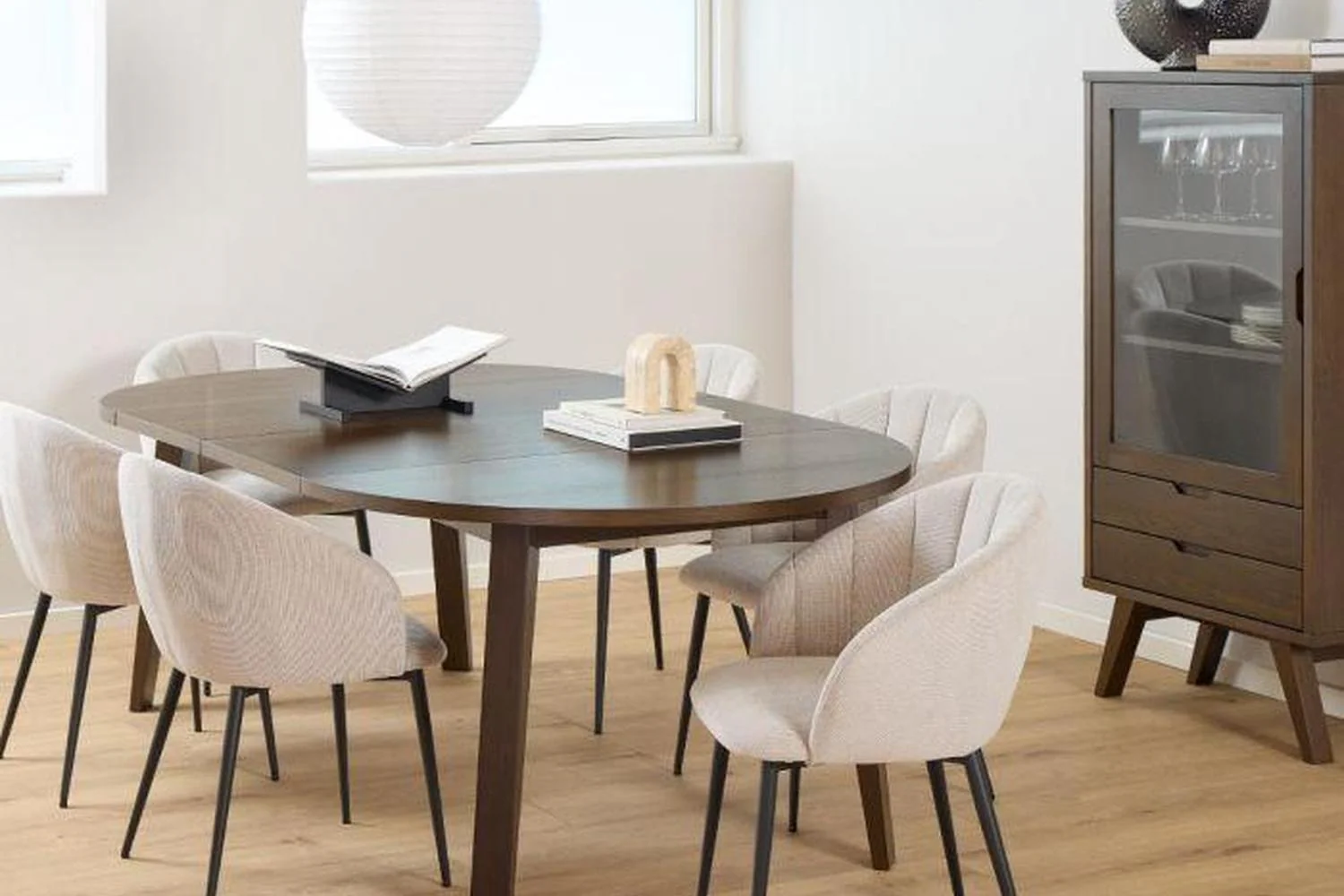 A-Line Round Extending Dining Table in Smoked Oak 120-220cm - Image 5