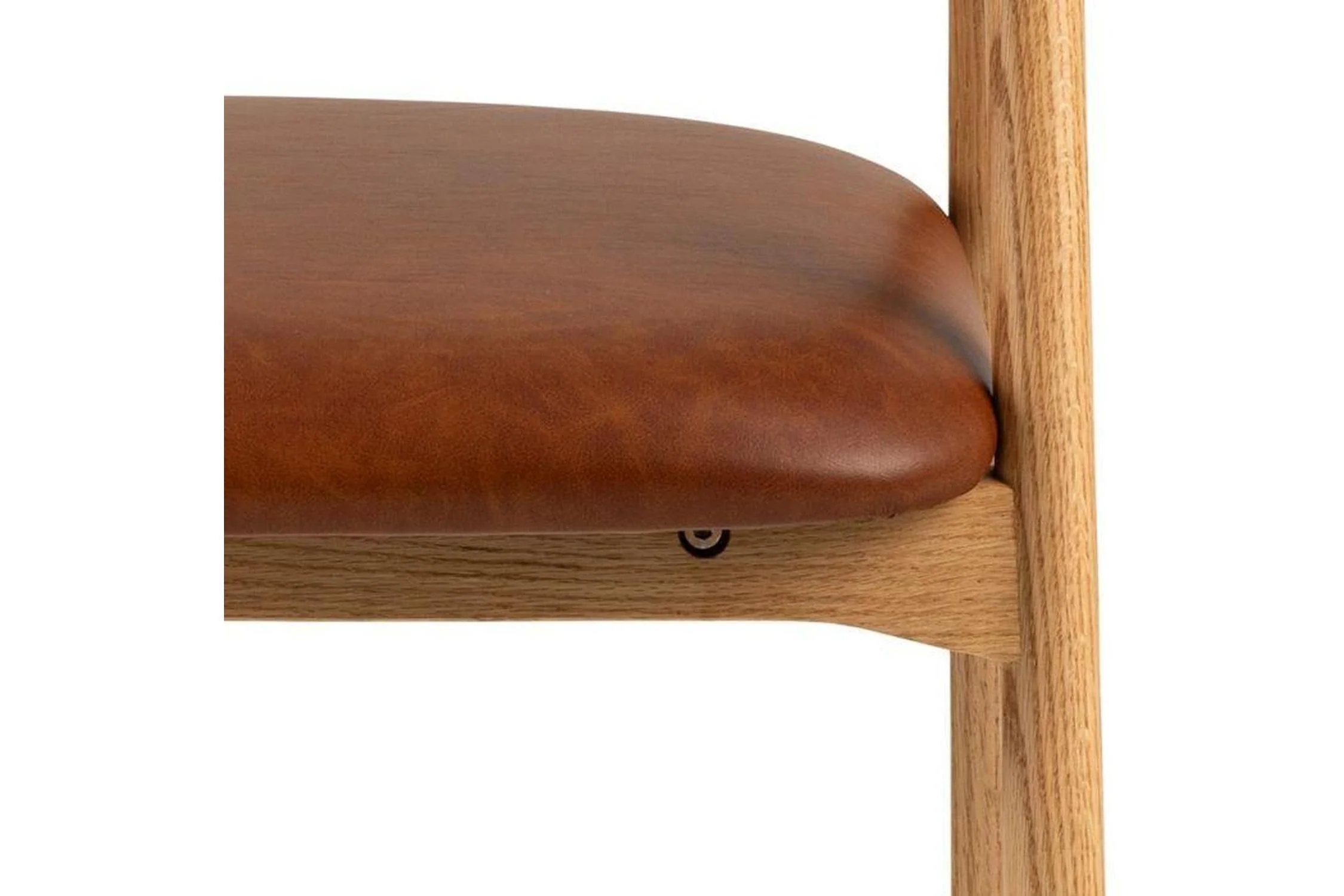 Addi Dining Chair With Armrest in PU Retro Brandy Set of 2 - Image 5