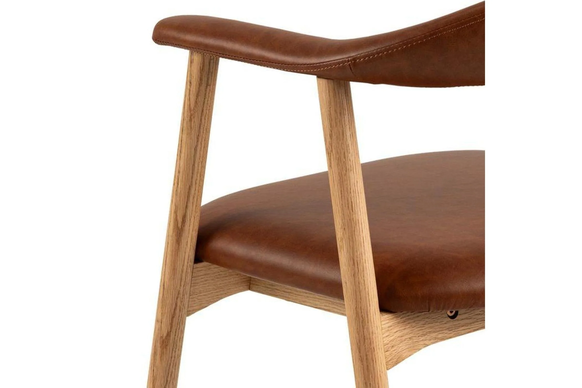 Addi Dining Chair With Armrest in PU Retro Brandy Set of 2 - Image 6