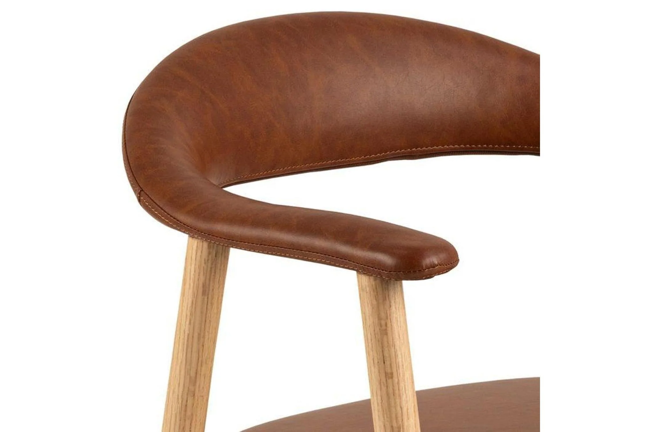 Addi Dining Chair With Armrest in PU Retro Brandy Set of 2 - Image 7