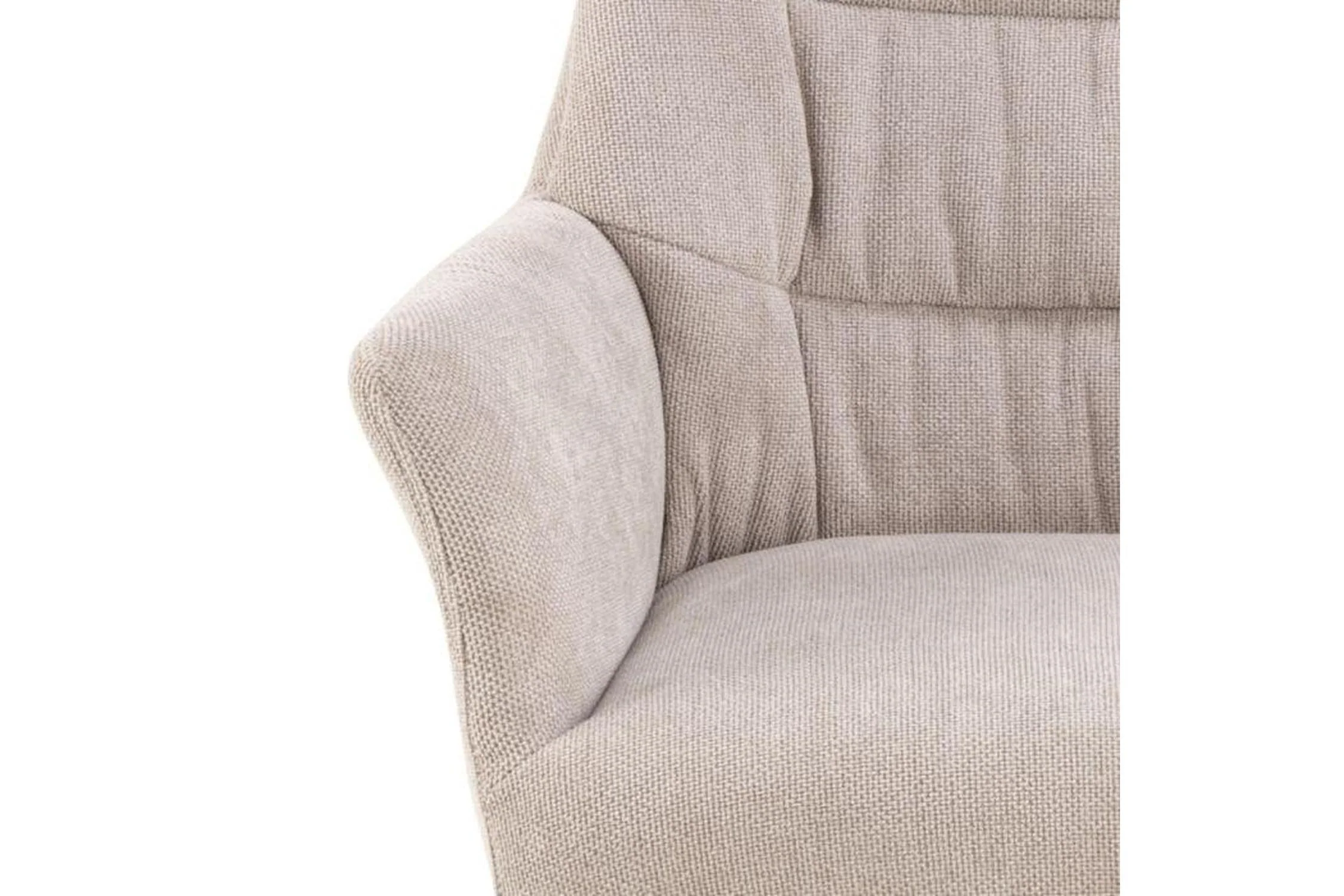 Alonso Swivel Cream Dining Chair with Armrest Set of 2 - Image 6