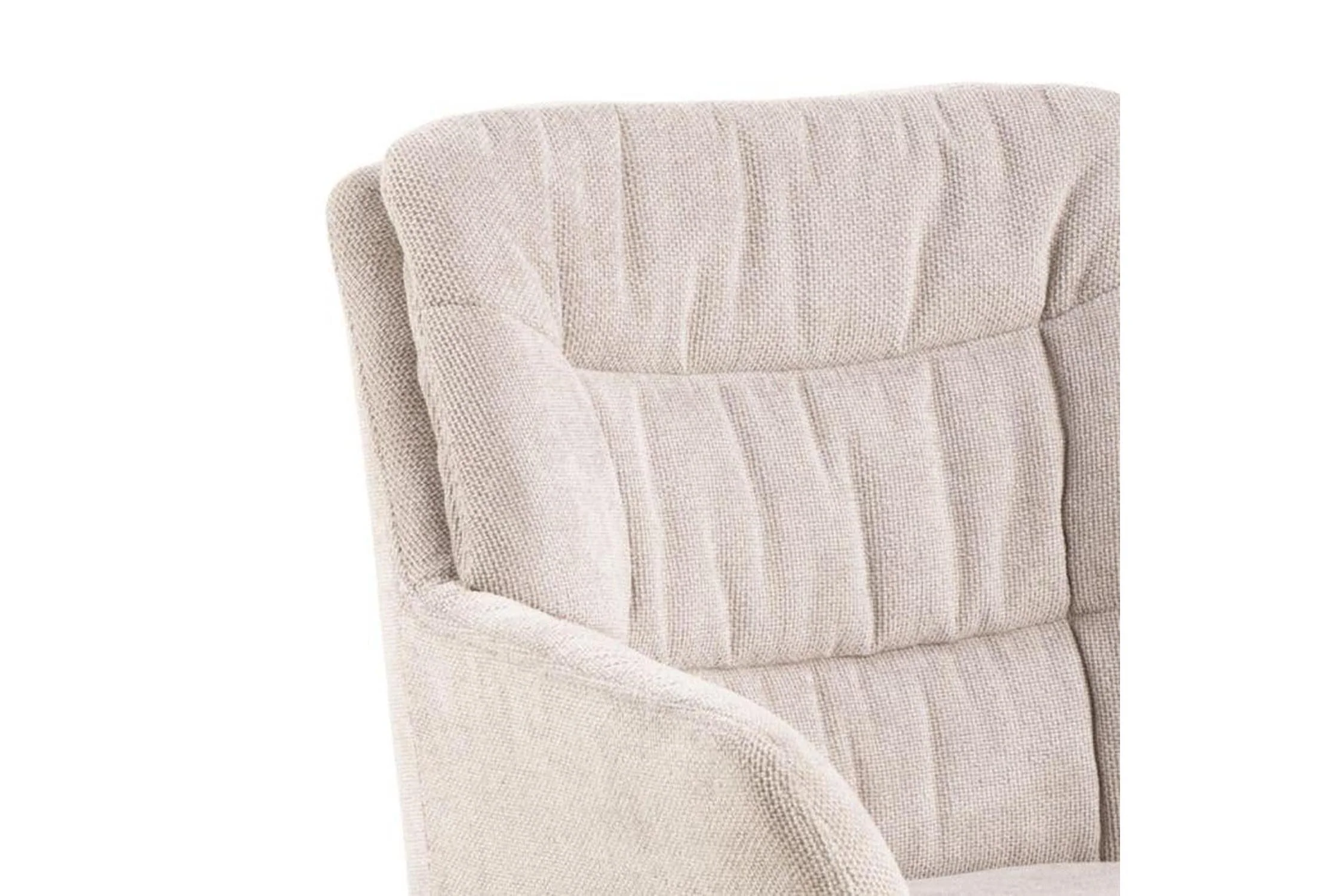 Alonso Swivel Cream Dining Chair with Armrest Set of 2 - Image 7
