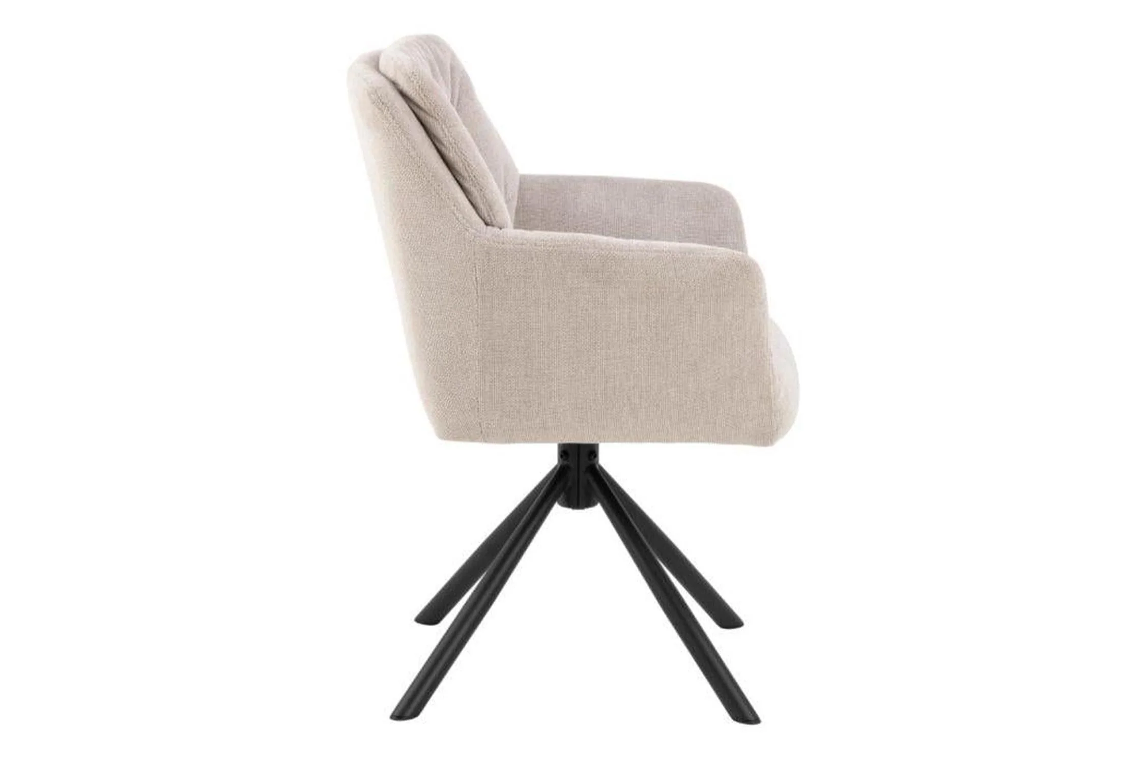 Alonso Swivel Cream Dining Chair with Armrest Set of 2 - Image 8