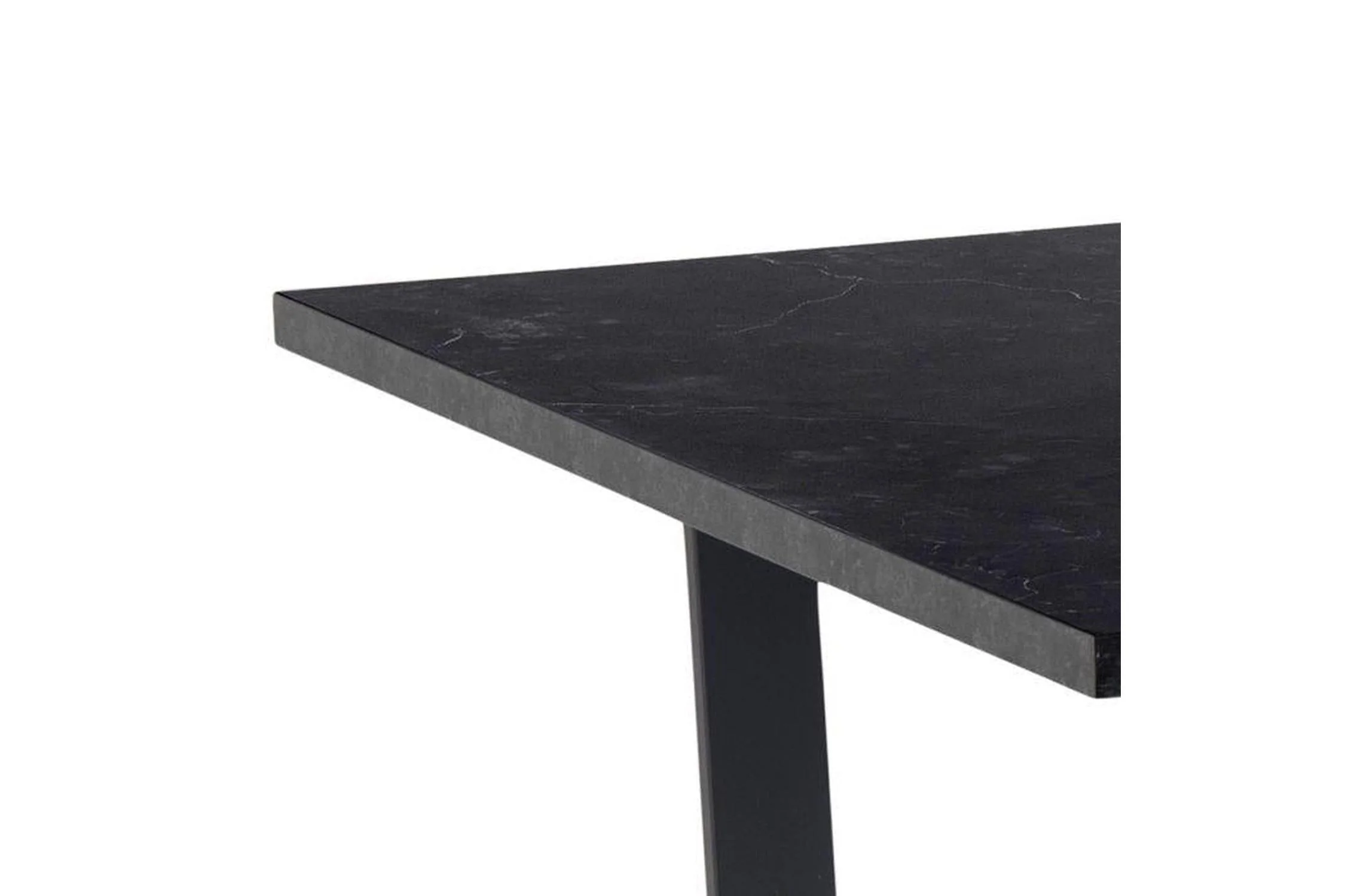 Amble Dining Table with Black Marble Melamine Top & Black Legs 160x90cm - Image 3
