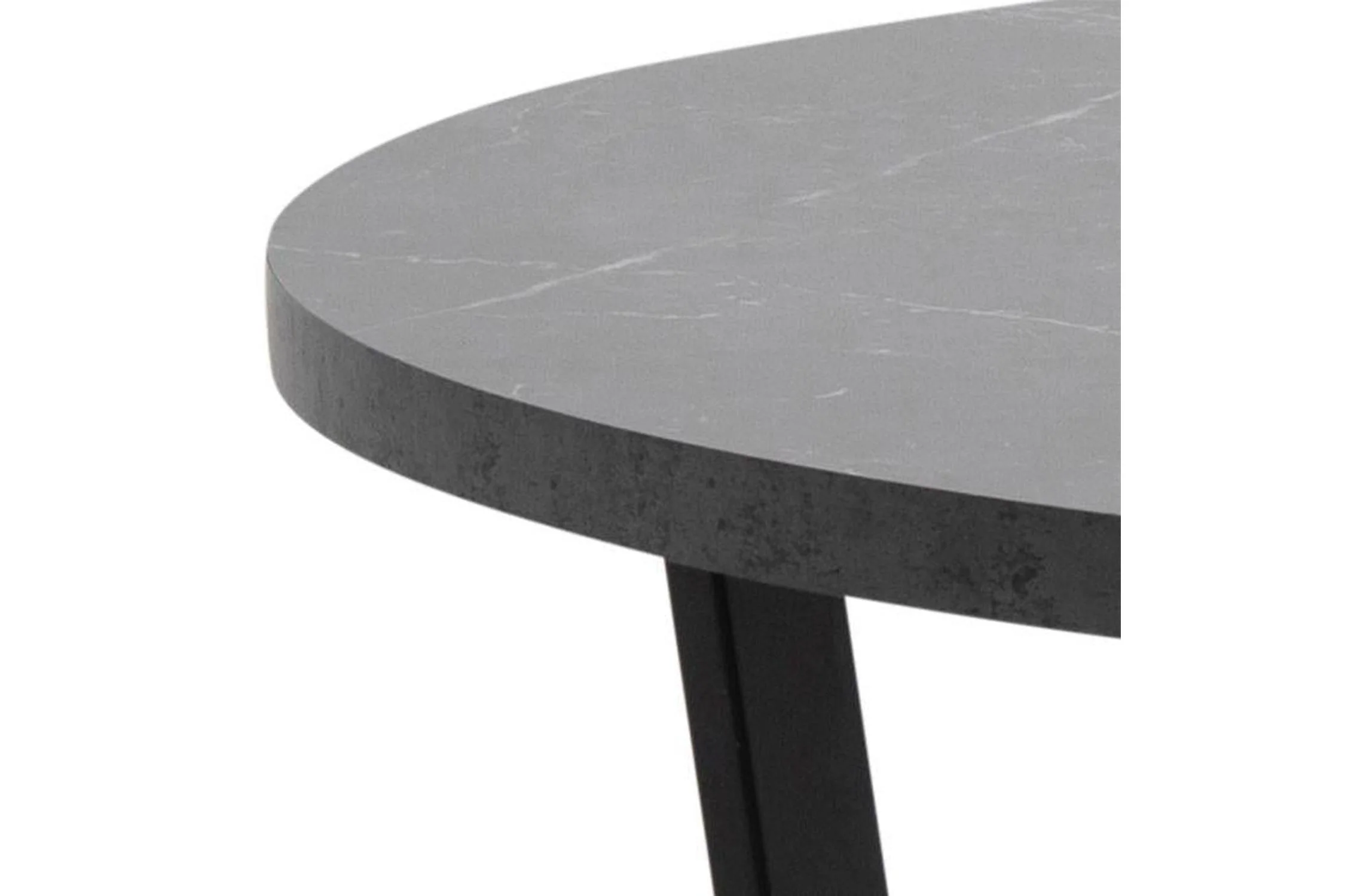 Amble Round Dining Table with Black Marble Melamine Top & Black Legs 110cm - Image 3