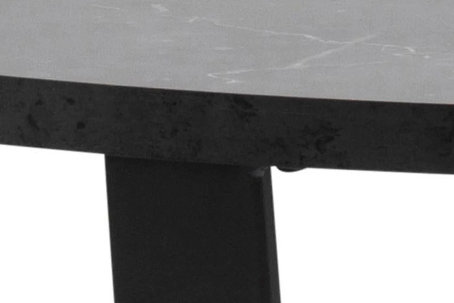 Amble Round Dining Table with Black Marble Melamine Top & Black Legs 110cm - Image 4