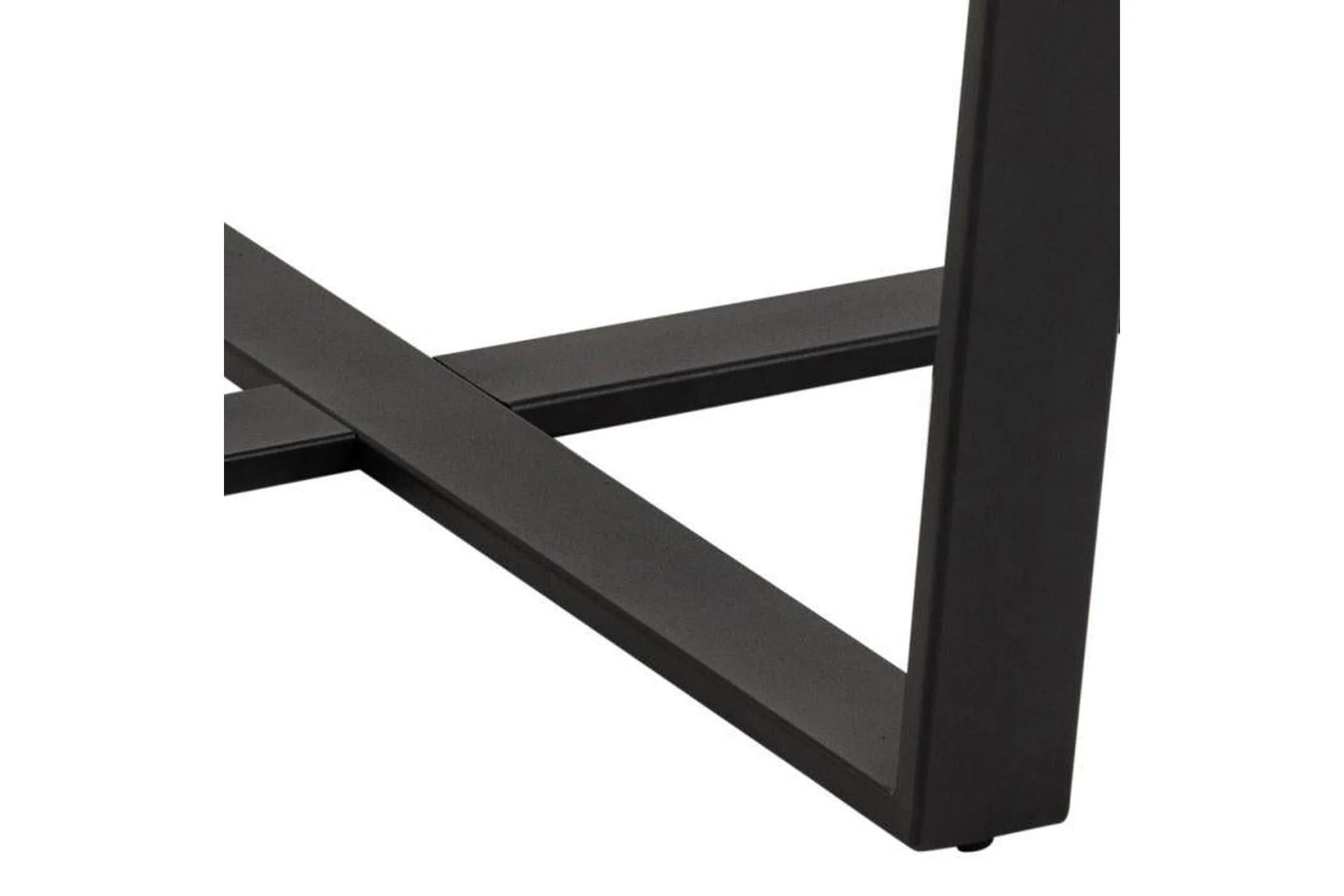 Amble Round Dining Table with Brown Marble Melamine Top & Black Legs 110cm - Image 5