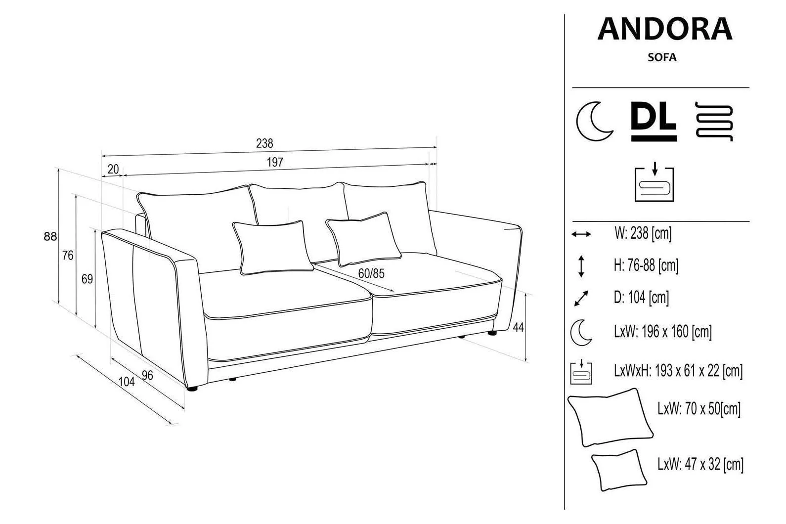 Andora 3 Seater Sofa Bed With Storage - Image 8