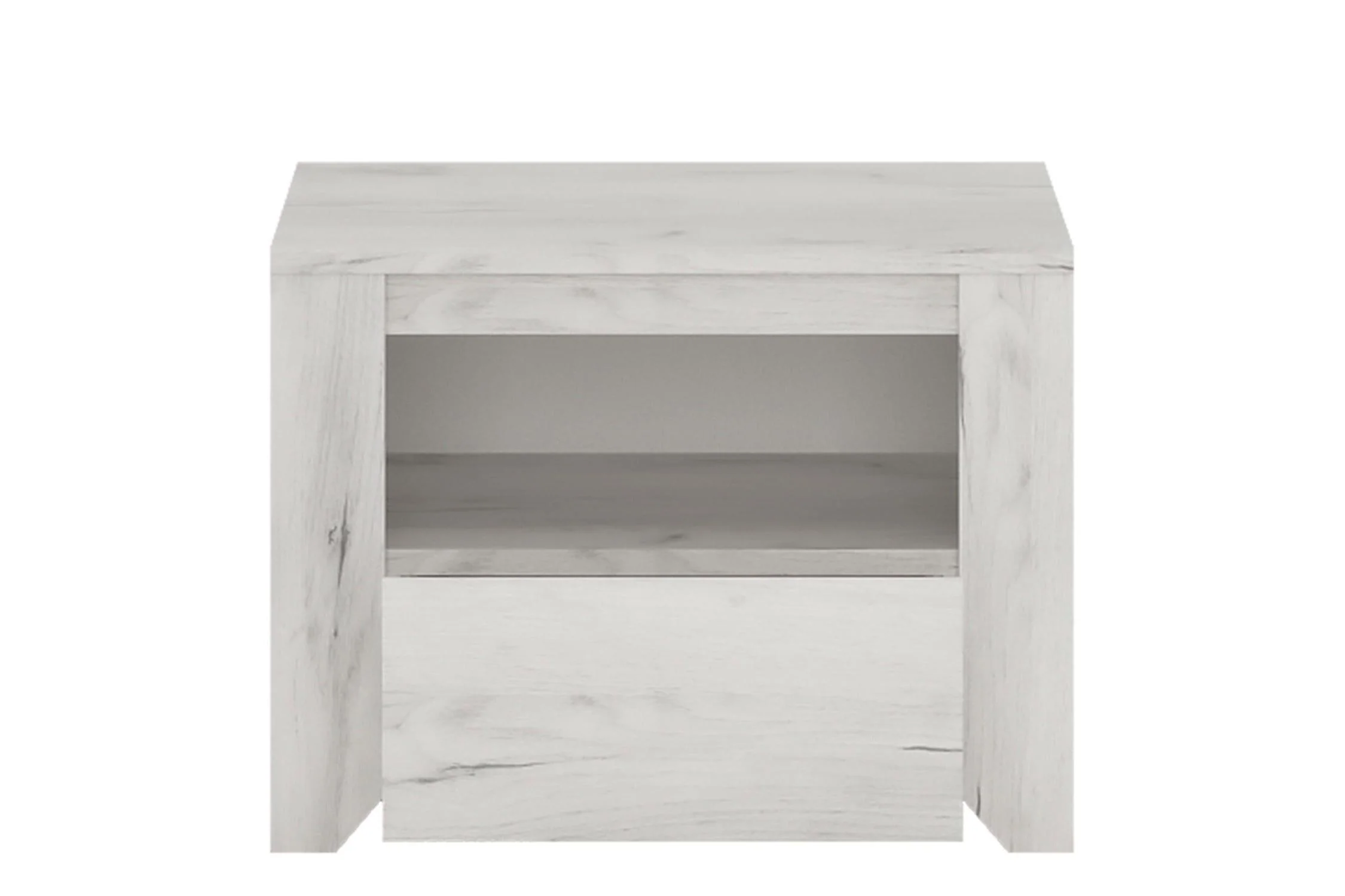 Angel Express Delivery 1 Drawer Bedside Table in White Craft Oak - Image 3