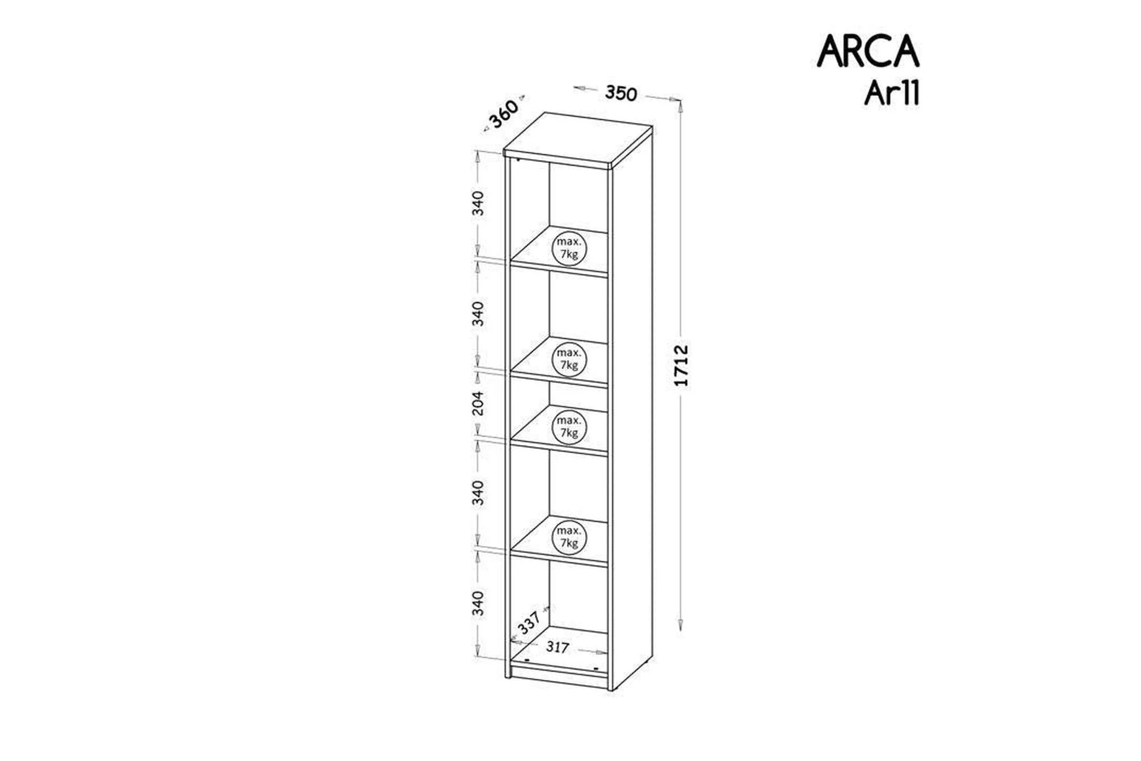 Arca Bookcase 35 - Image 4