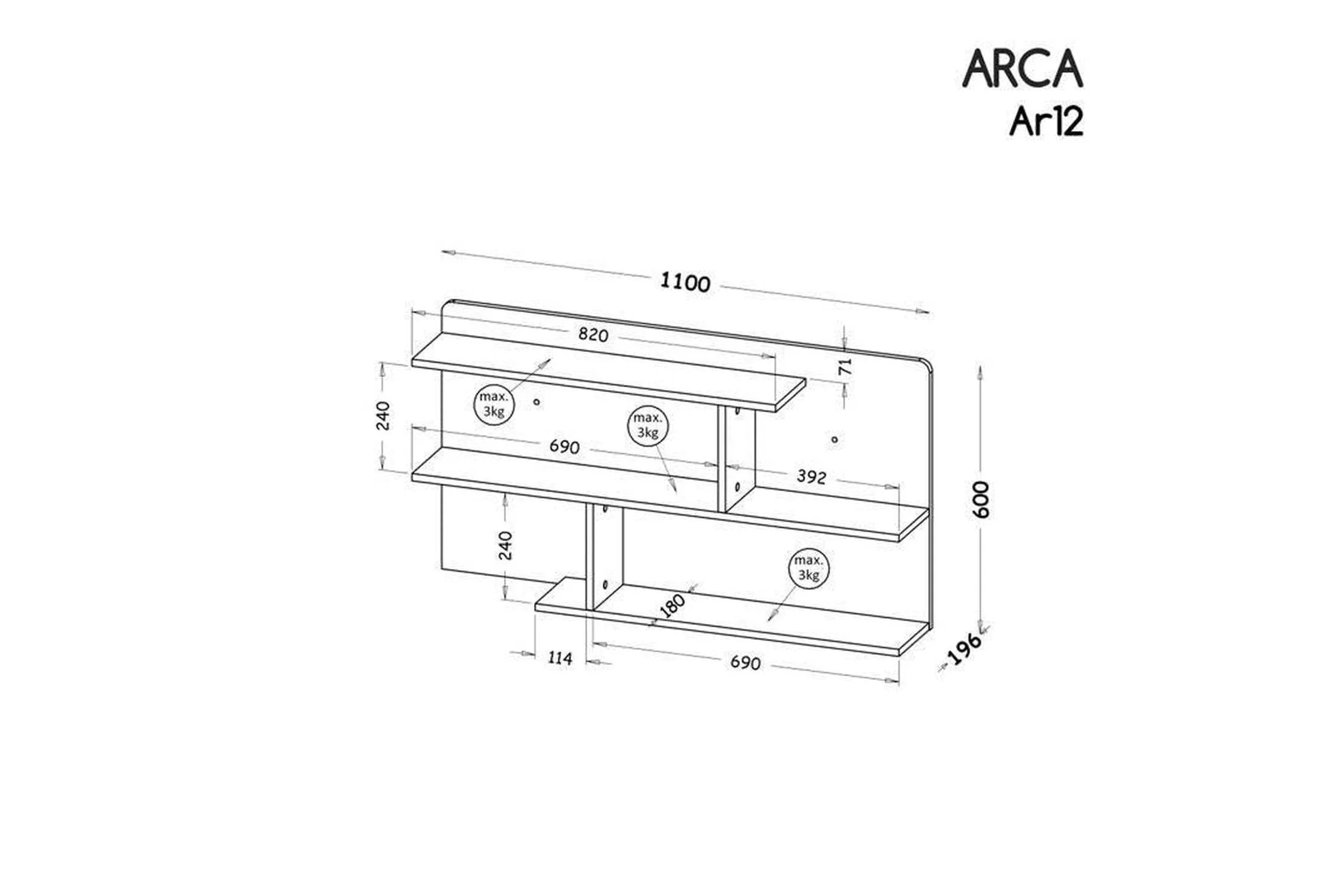 Arca Wall Shelf 110 - Image 4