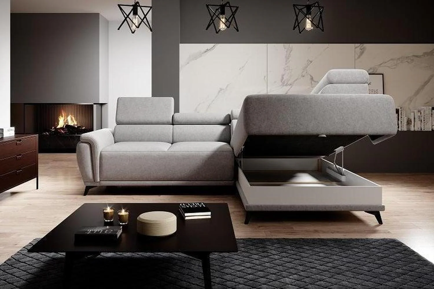 Atlanta Corner Sofa Bed With Storage - Image 4