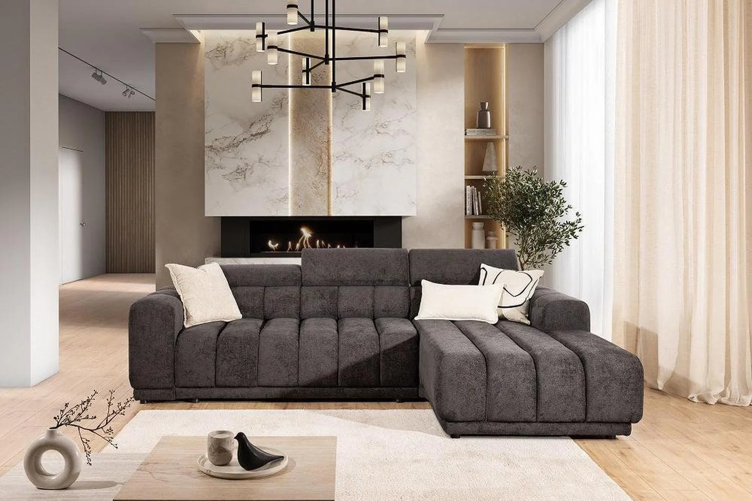 Augusto Corner Sofa Bed With Storage - Image 3