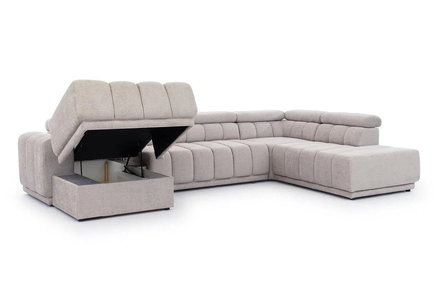 Augusto U Shape Corner Sofa Bed with Storage - Image 4
