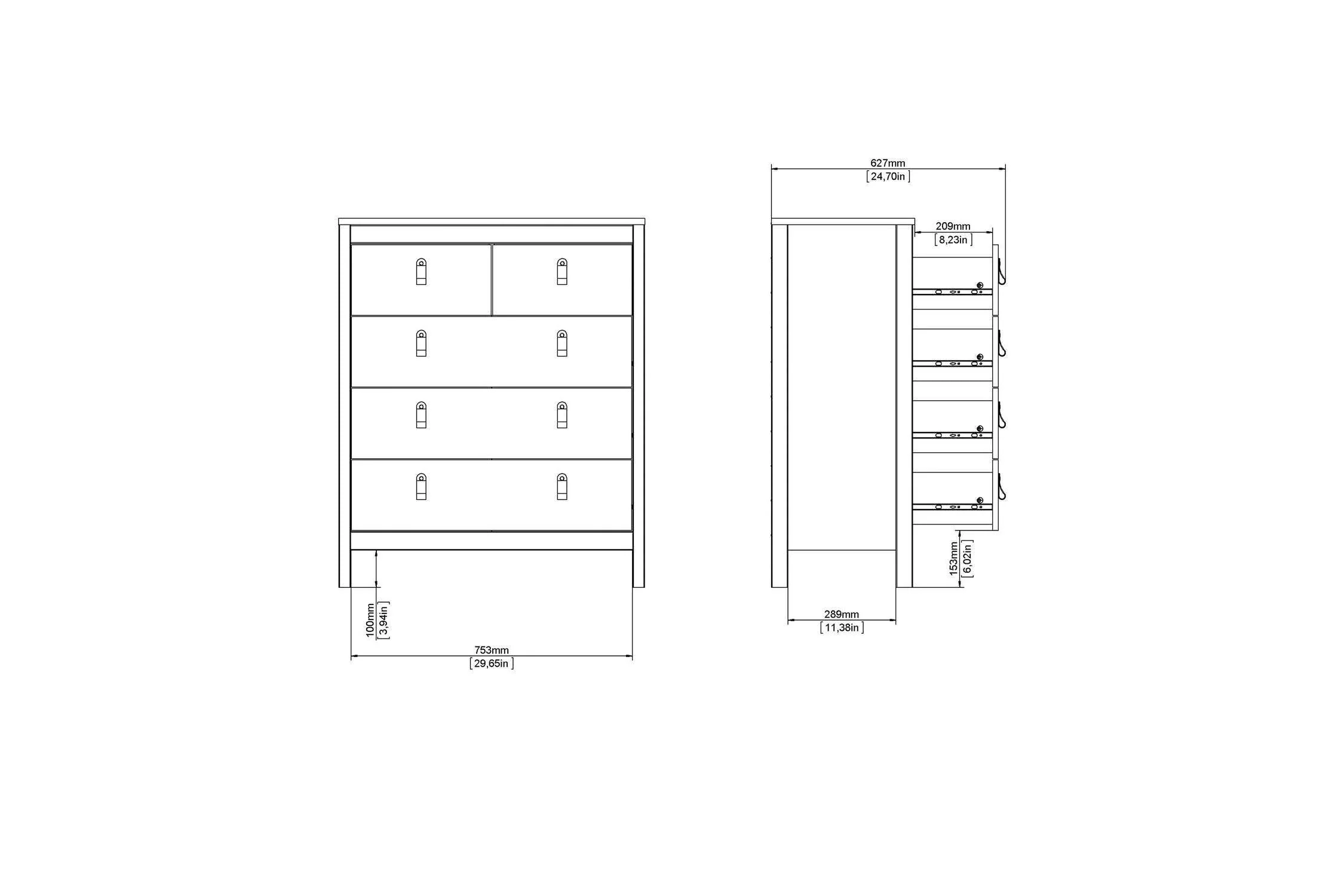 Barcelona Chest 3+2 Drawers In White - Image 10