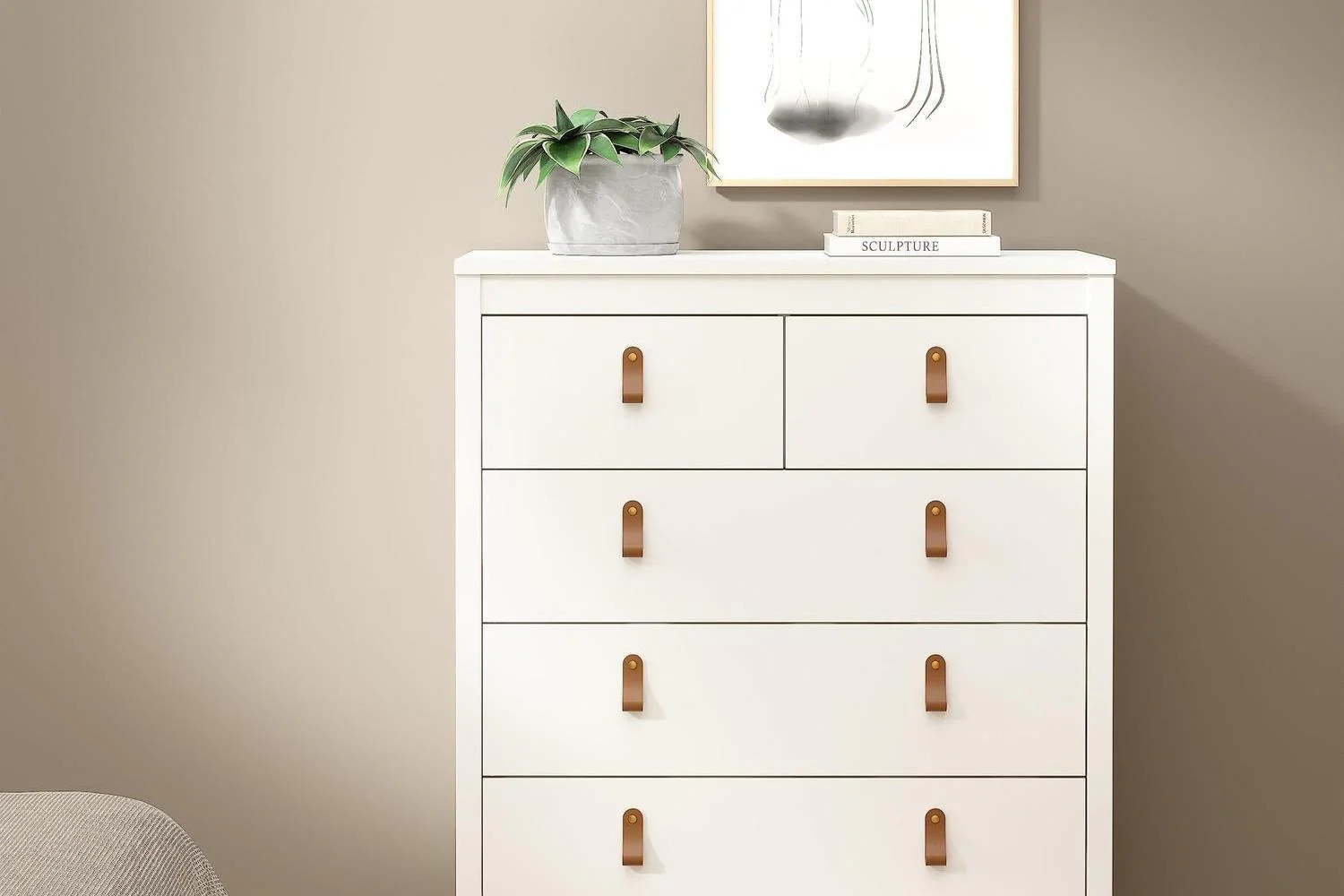 Barcelona Chest 3+2 Drawers In White - Image 6
