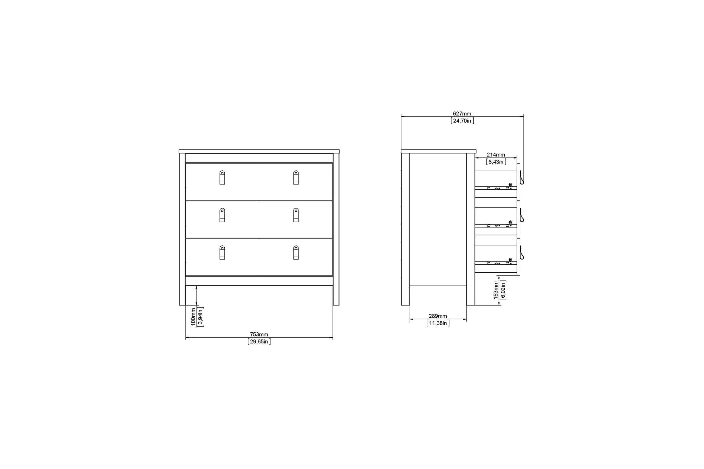 Barcelona Chest 3 Drawers In White - Image 10