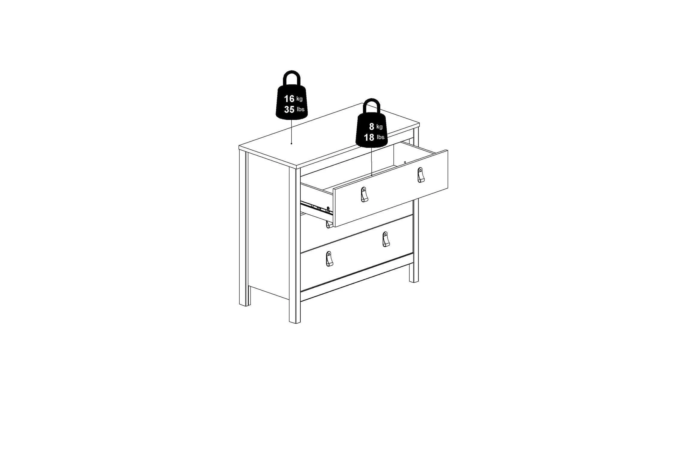 Barcelona Chest 3 Drawers In White - Image 11