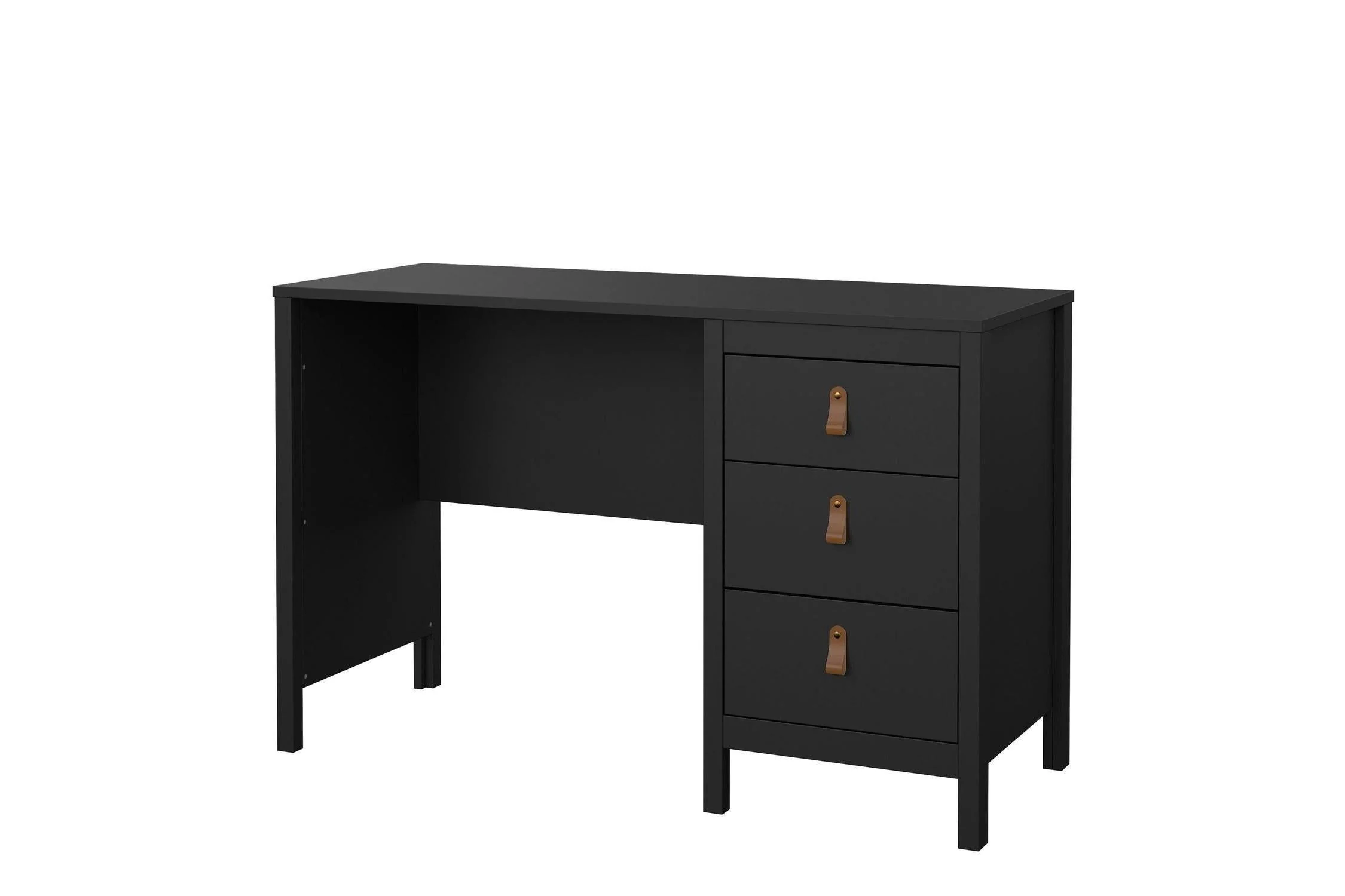 Barcelona Desk 3 Drawers In Matt Black - Image 3