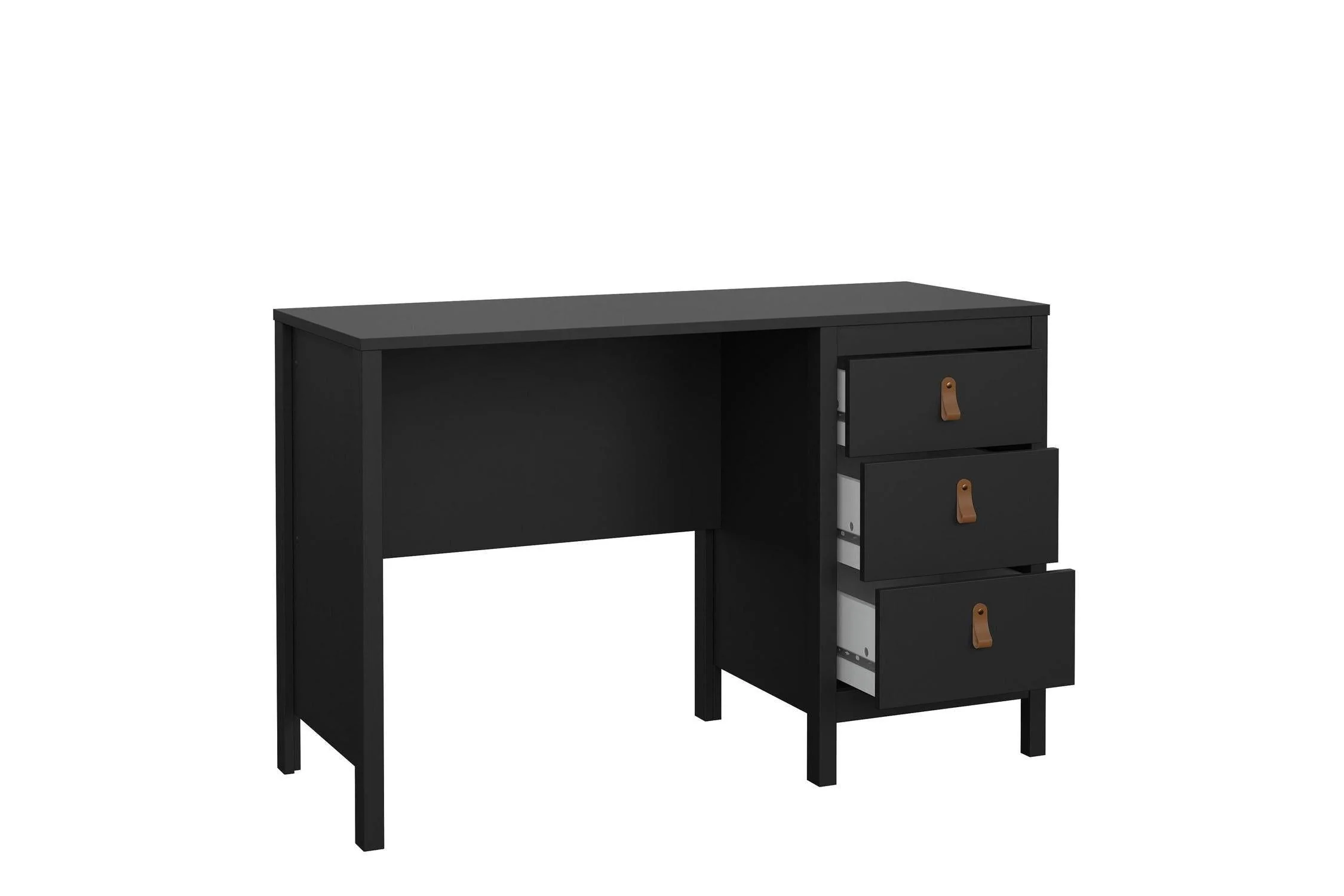 Barcelona Desk 3 Drawers In Matt Black - Image 5