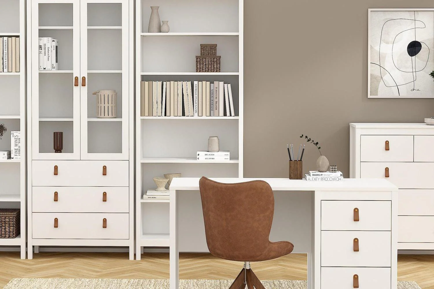 Barcelona Desk 3 Drawers In White - Image 7