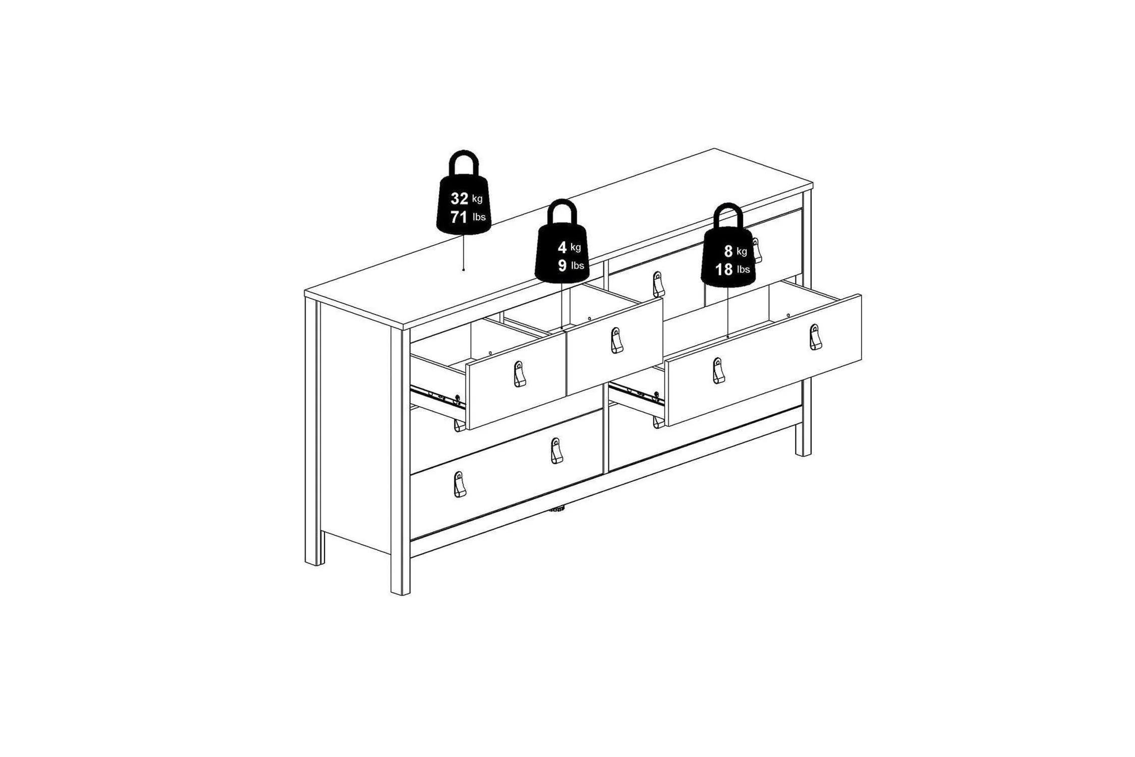 Barcelona 4+4 Chest of Drawers In Matt Black - Image 8