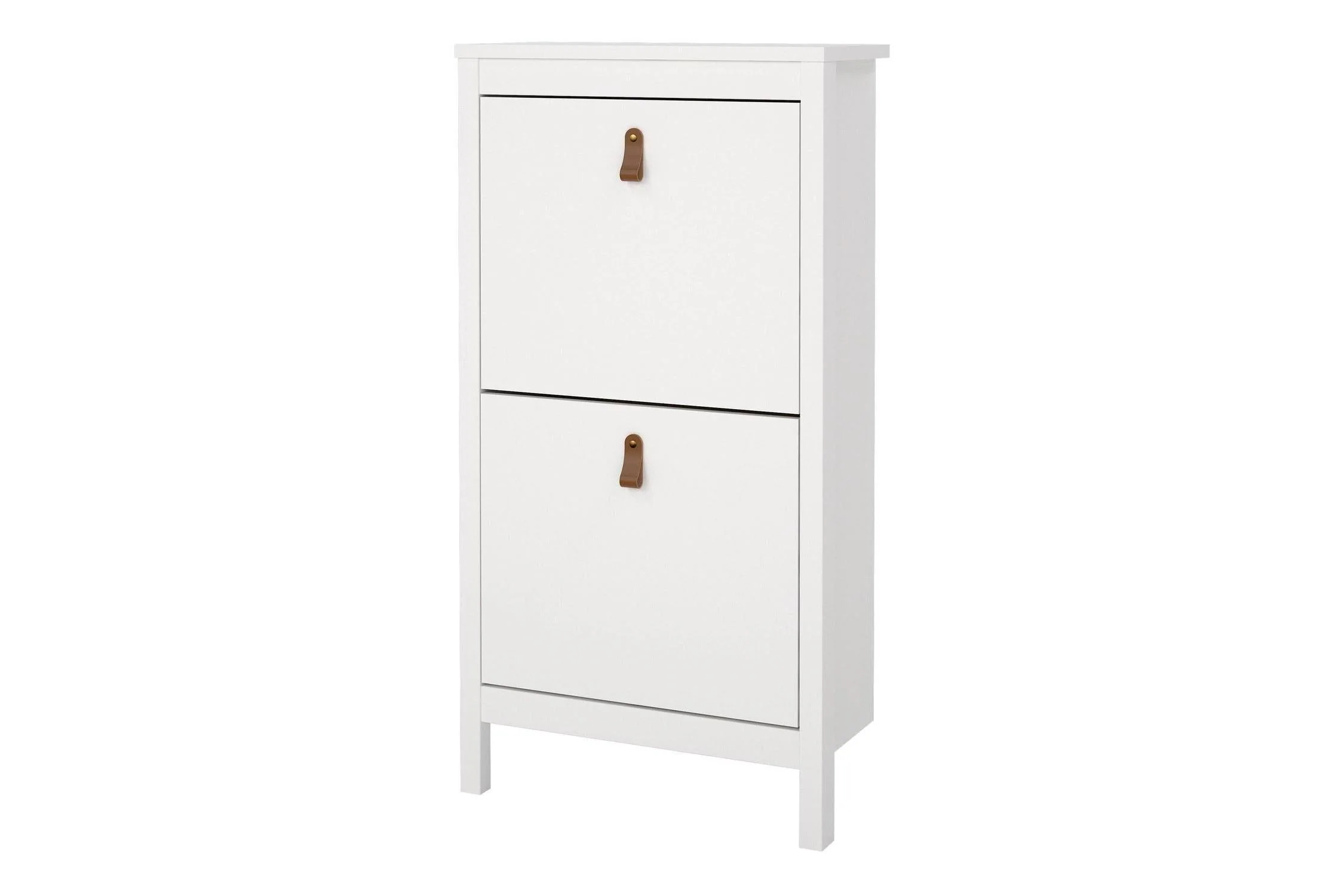 Barcelona Shoe Cabinet 2 Flip Down Doors In White - Image 3