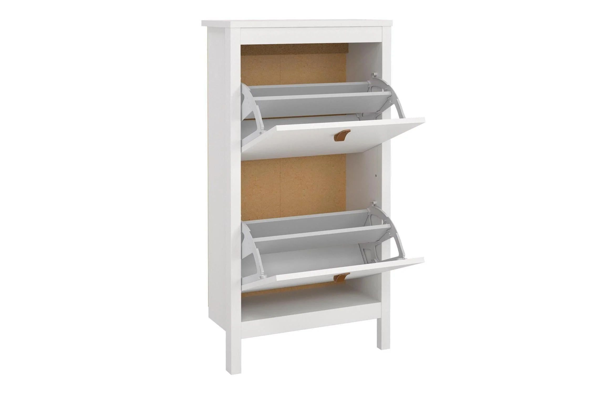 Barcelona Shoe Cabinet 2 Flip Down Doors In White - Image 5