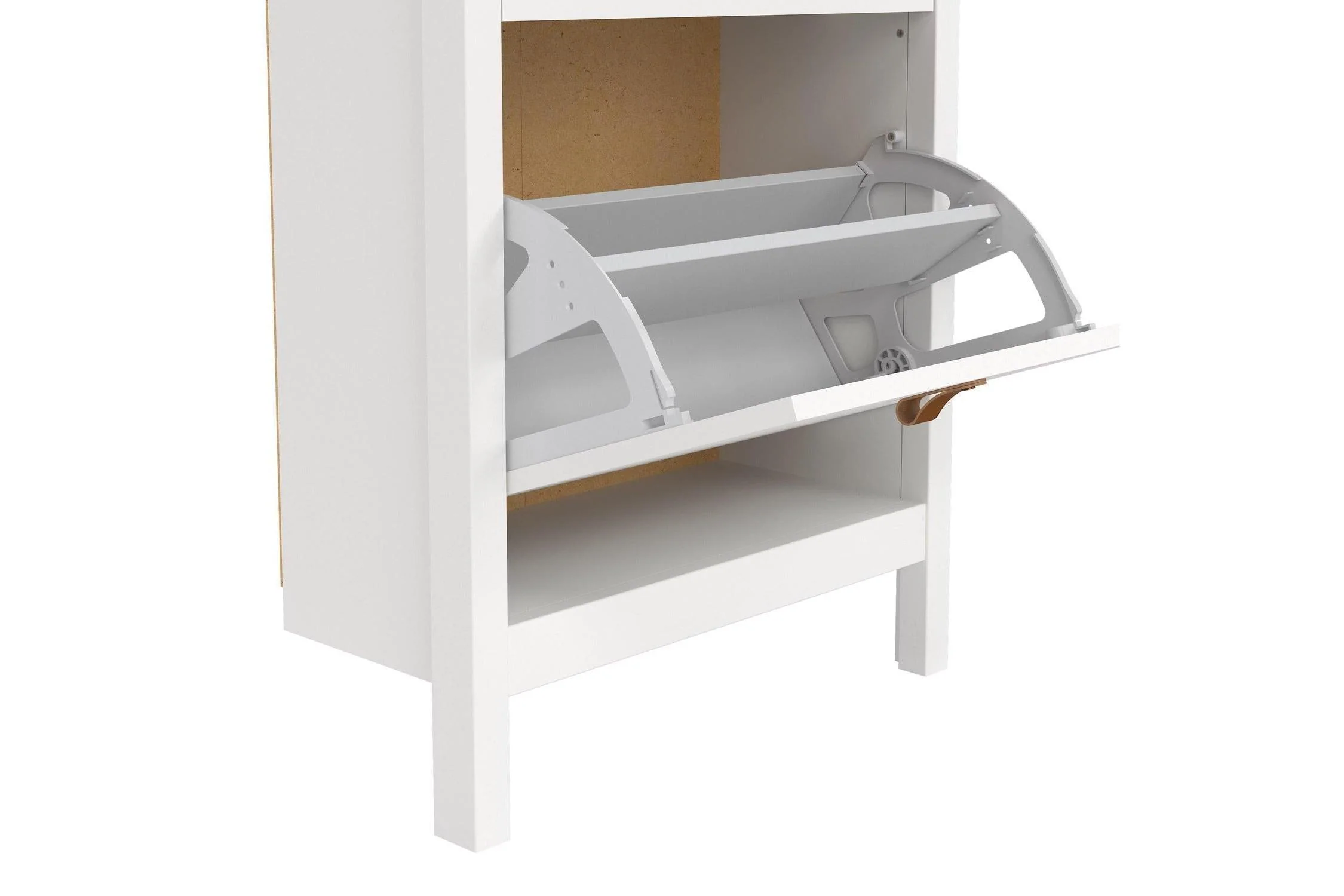 Barcelona Shoe Cabinet 2 Flip Down Doors In White - Image 8