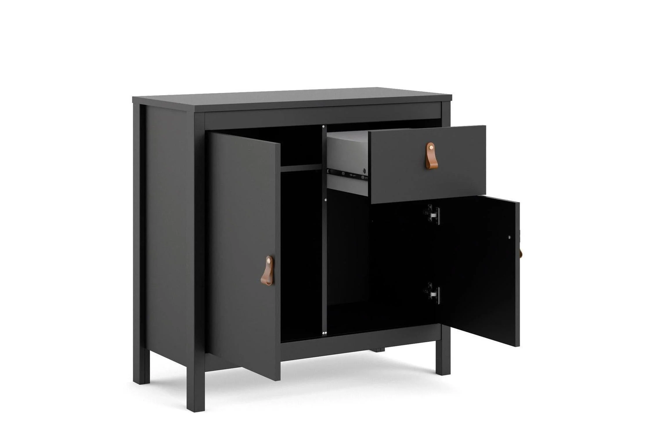 Barcelona Sideboard 2 Doors 1 Drawer In Matt Black - Image 6