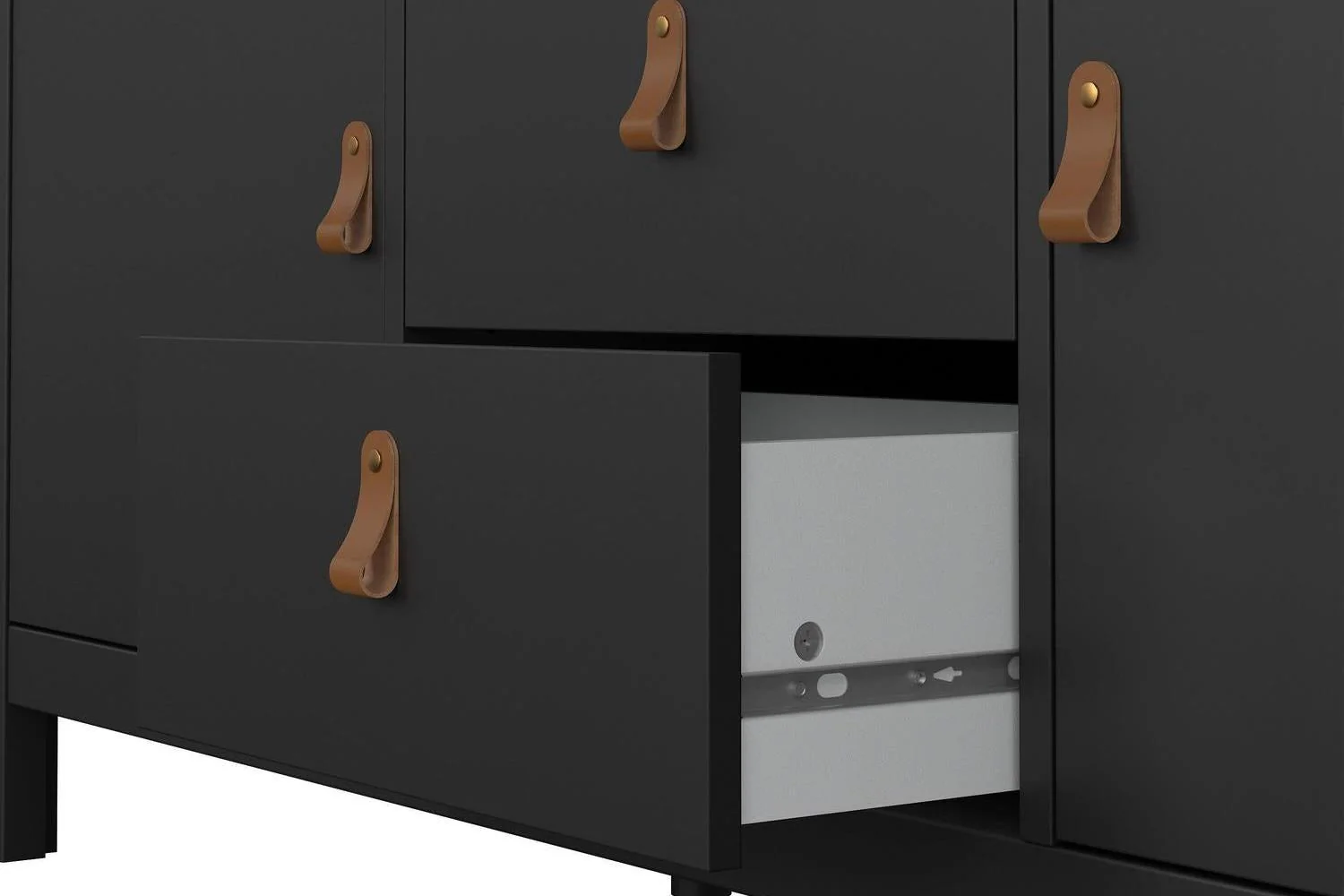Barcelona Sideboard 2 Doors 3 Drawers In Matt Black - Image 8
