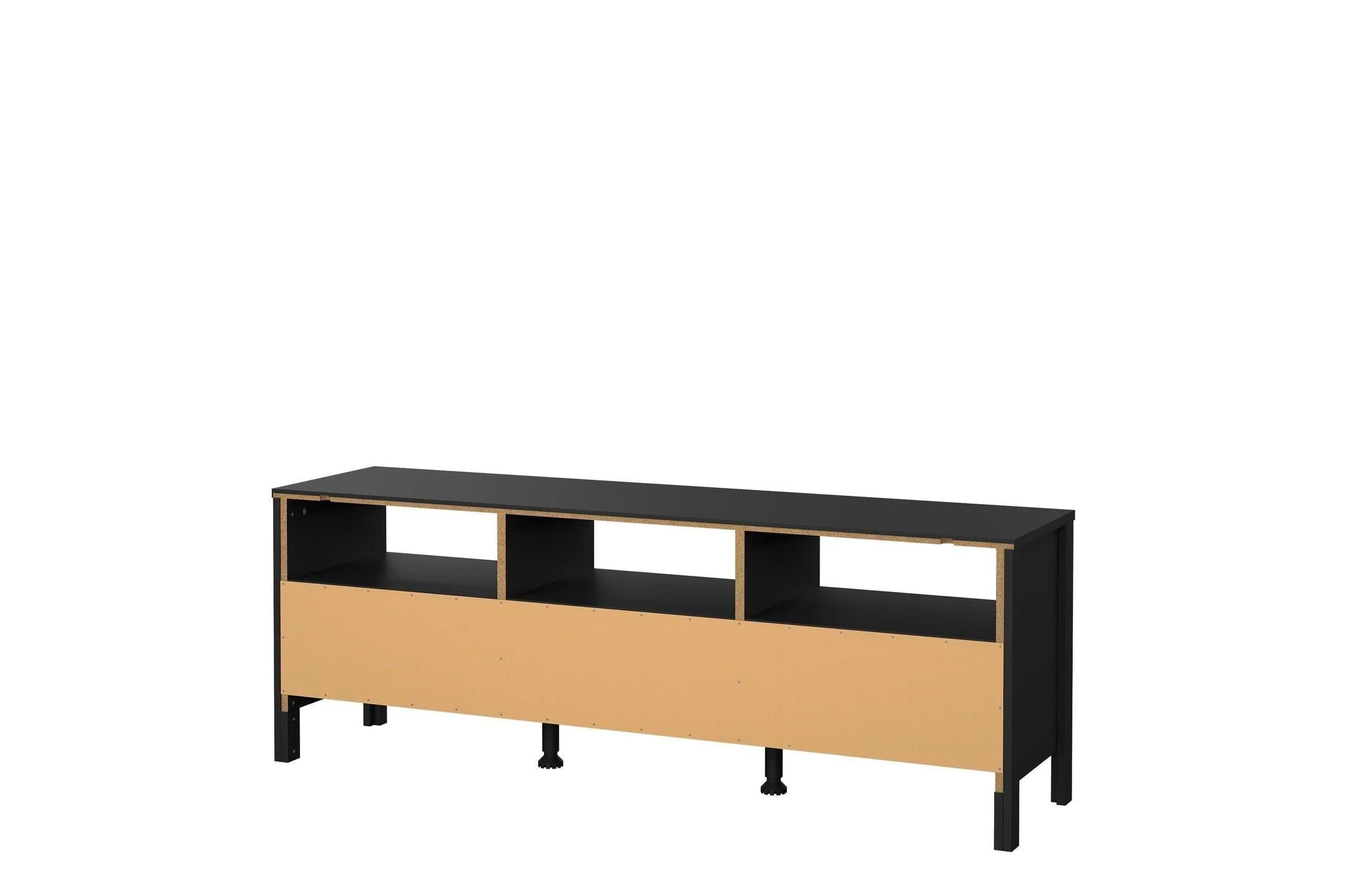 Barcelona Tv Unit 3 Drawers In Matt Black - Image 4