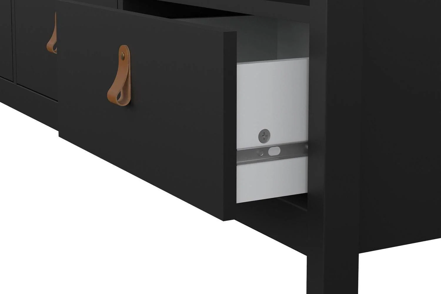 Barcelona Tv Unit 3 Drawers In Matt Black - Image 9