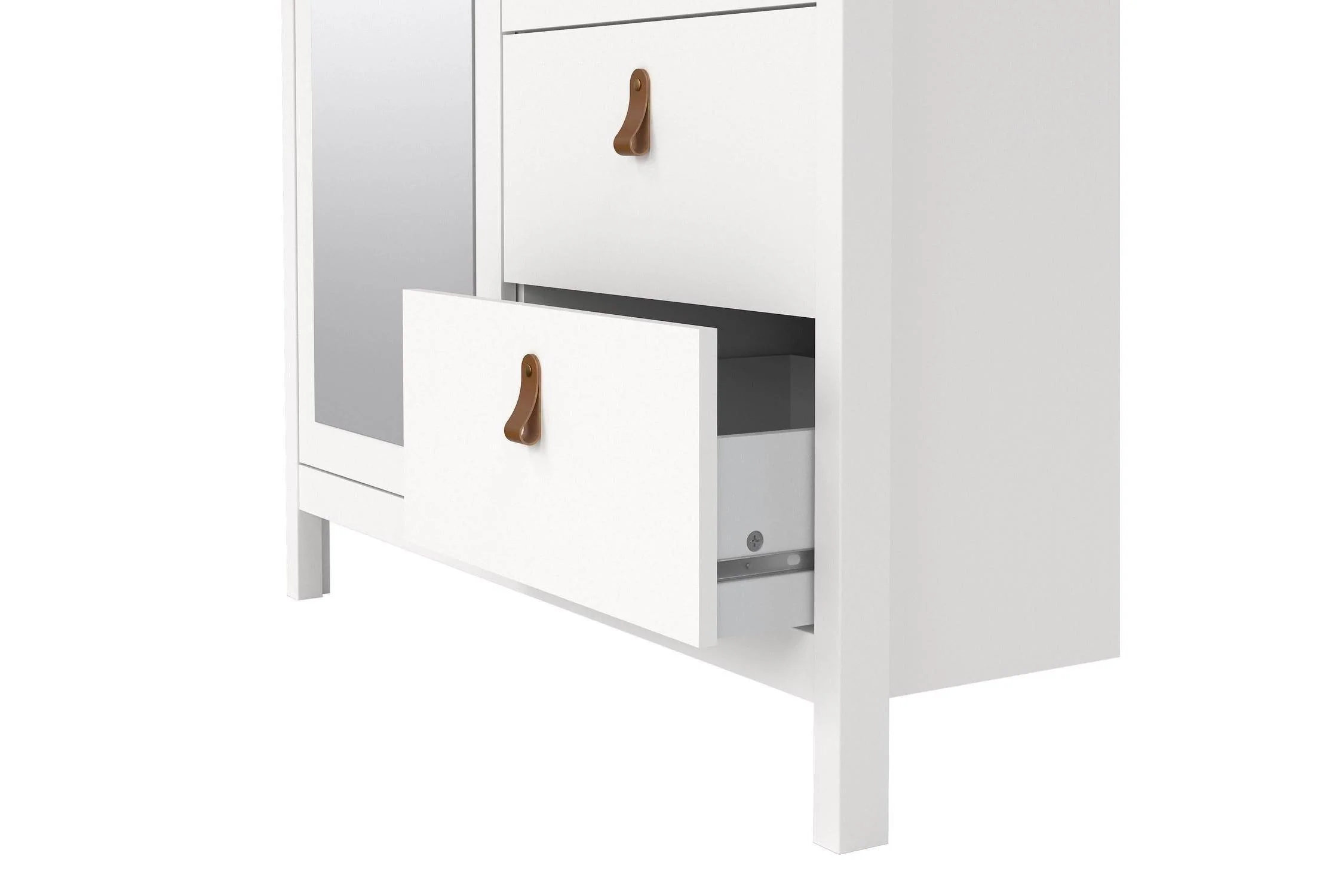 Barcelona Wardrobe With 1 Door 1 Mirror Door 2 Drawers In White - Image 8