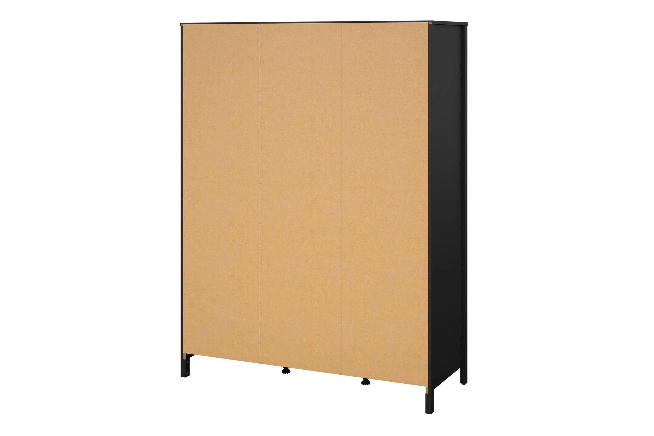 Barcelona Wardrobe With 2 Doors 1 Mirror Door 2 Drawers In Matt Black - Image 4