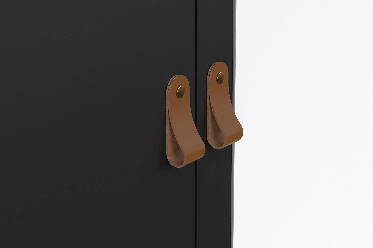 Barcelona Wardrobe With 2 Doors 1 Mirror Door 2 Drawers In Matt Black - Image 7