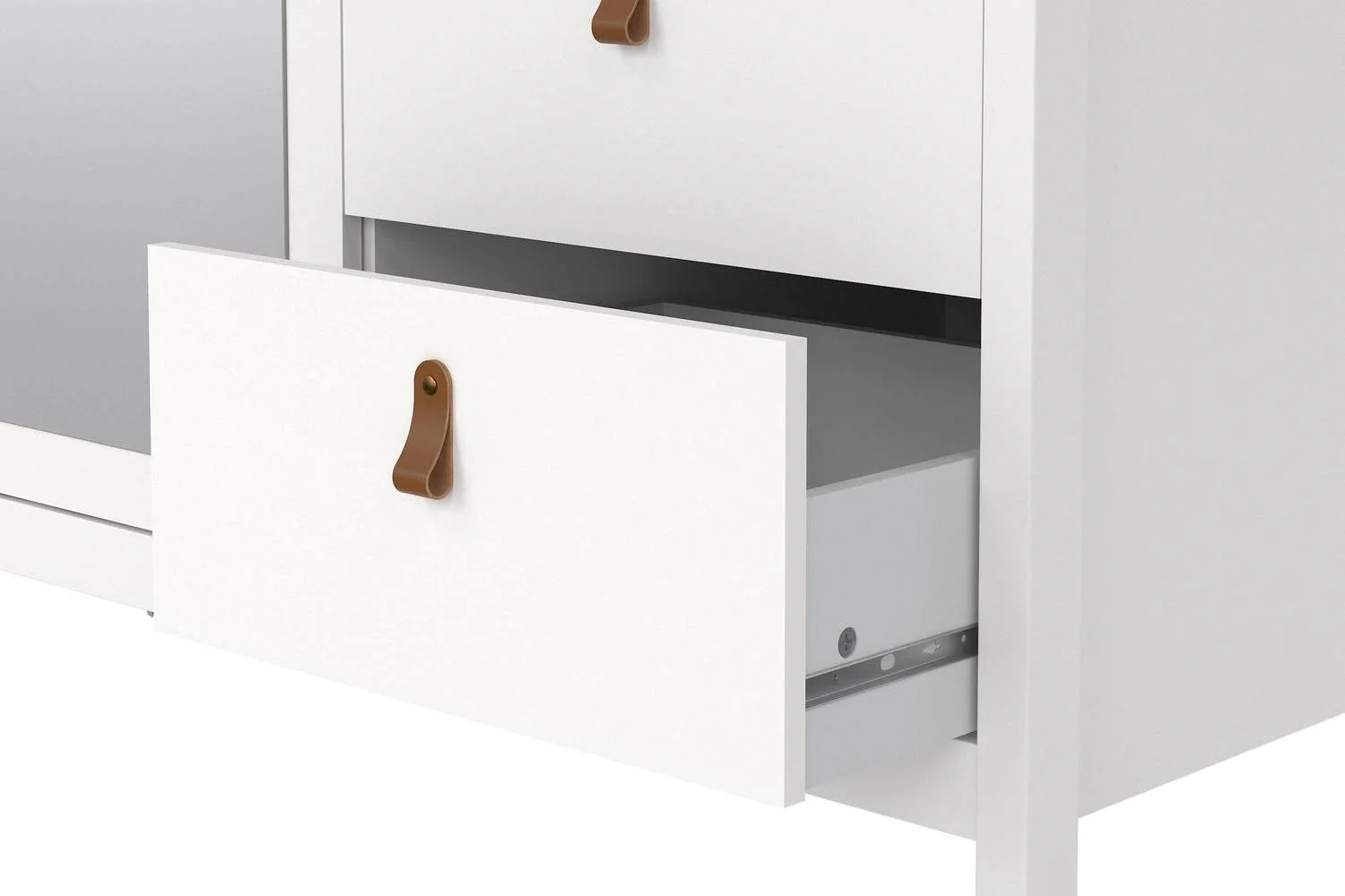 Barcelona Wardrobe With 2 Doors 1 Mirror Door 2 Drawers In White - Image 8