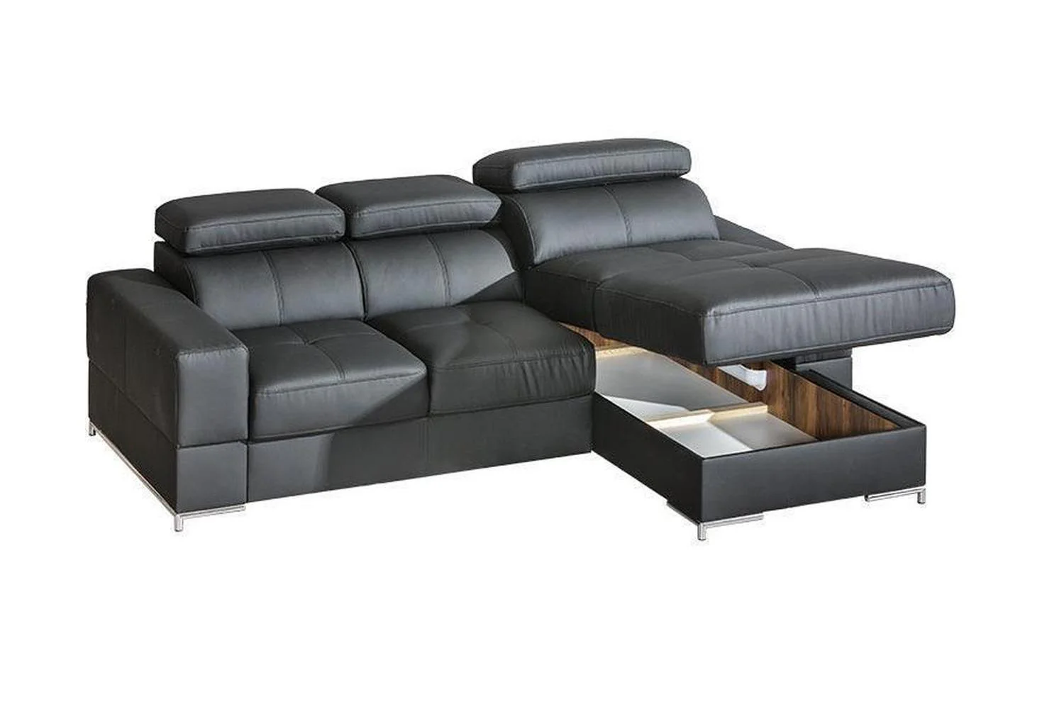 Basalt I Corner Sofa Bed With Storage - Image 3