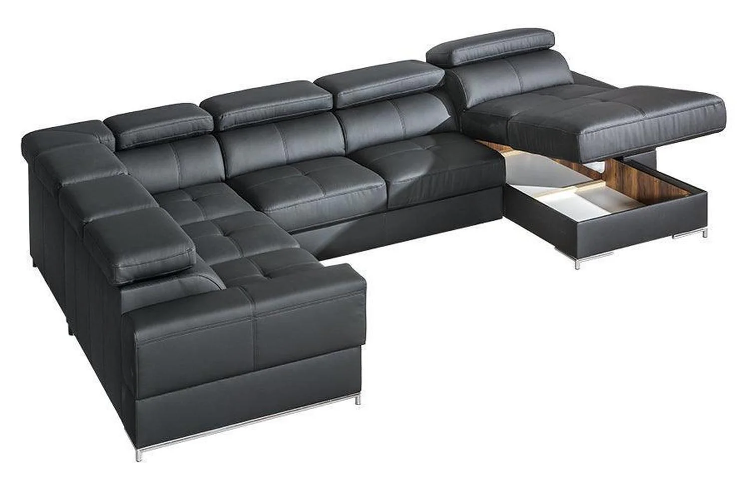 Basalt II U Shape Corner Sofa Bed With Storage - Image 4
