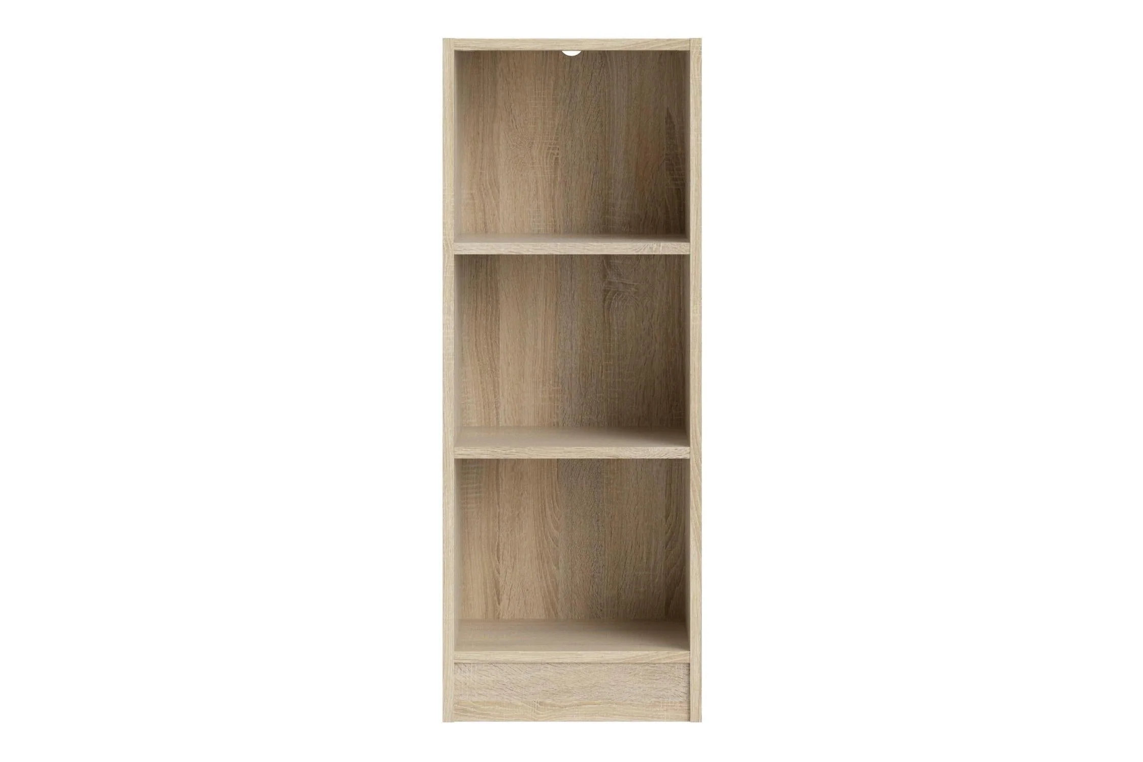 Basic Low Narrow Bookcase with 2 Shelves in Oak - Image 2