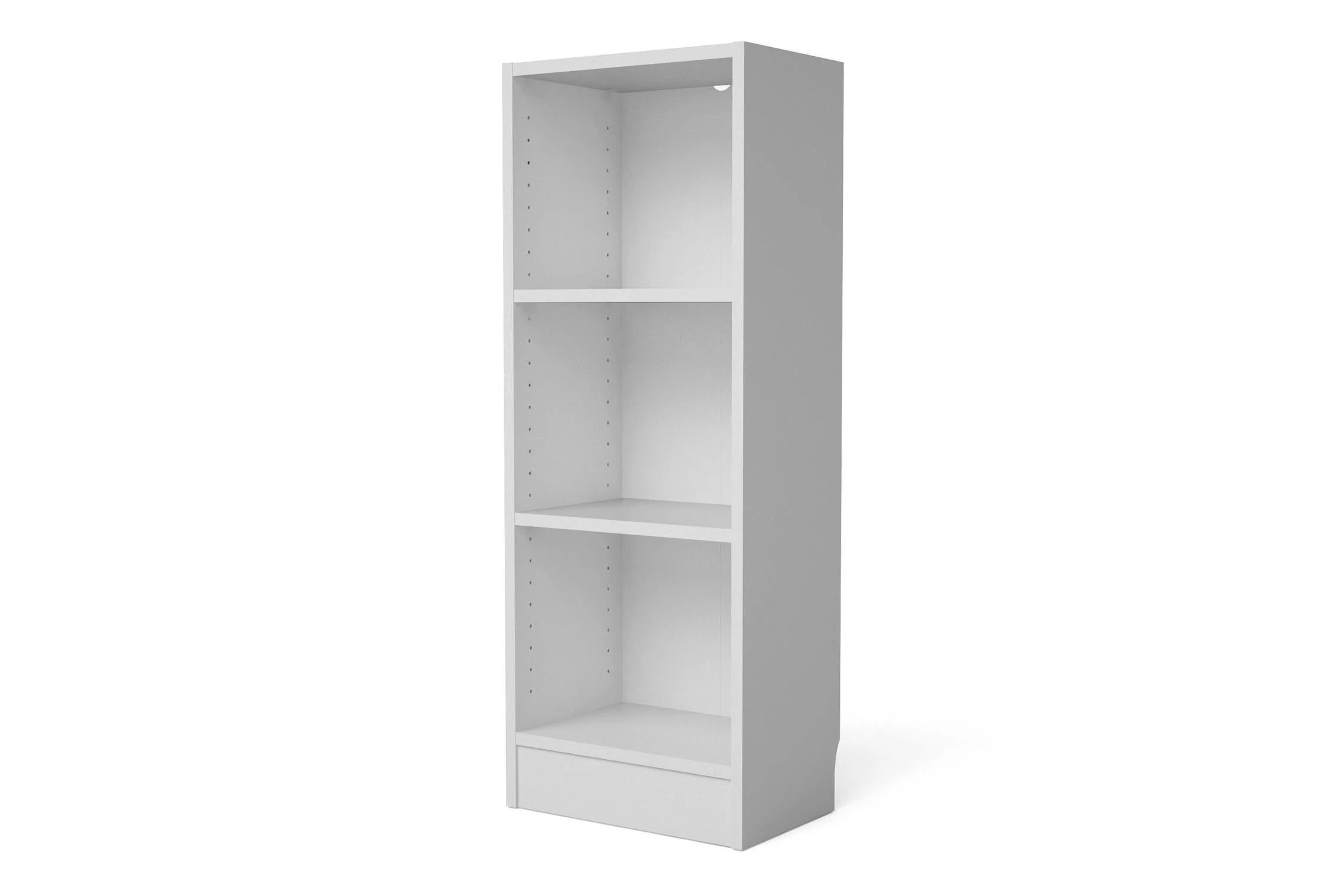Basic Low Narrow 2 Shelf Bookcase in White - Image 3