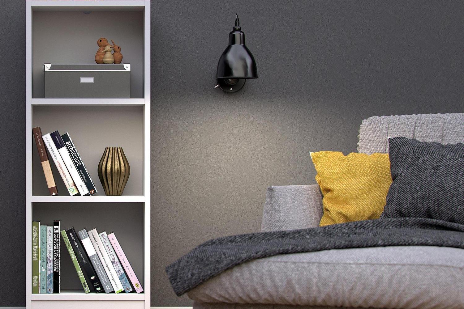 Basic Low Narrow 2 Shelf Bookcase in White - Image 4