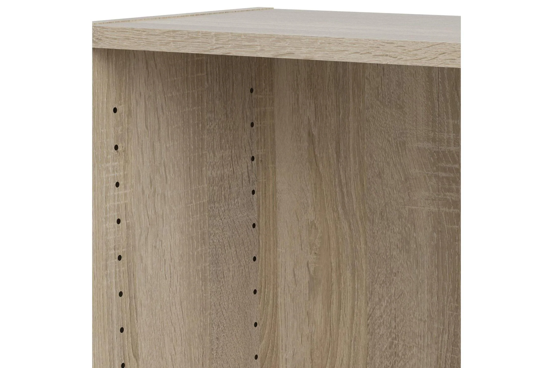 Basic Low Wide 2 Shelf Bookcase in Oak - Image 9