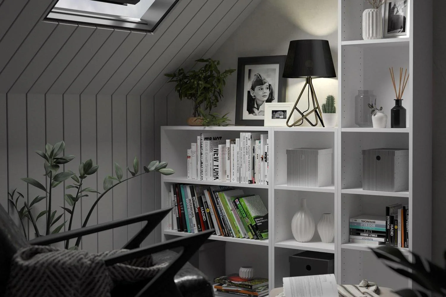 Basic Low Wide 2 Shelf Bookcase in White - Image 7