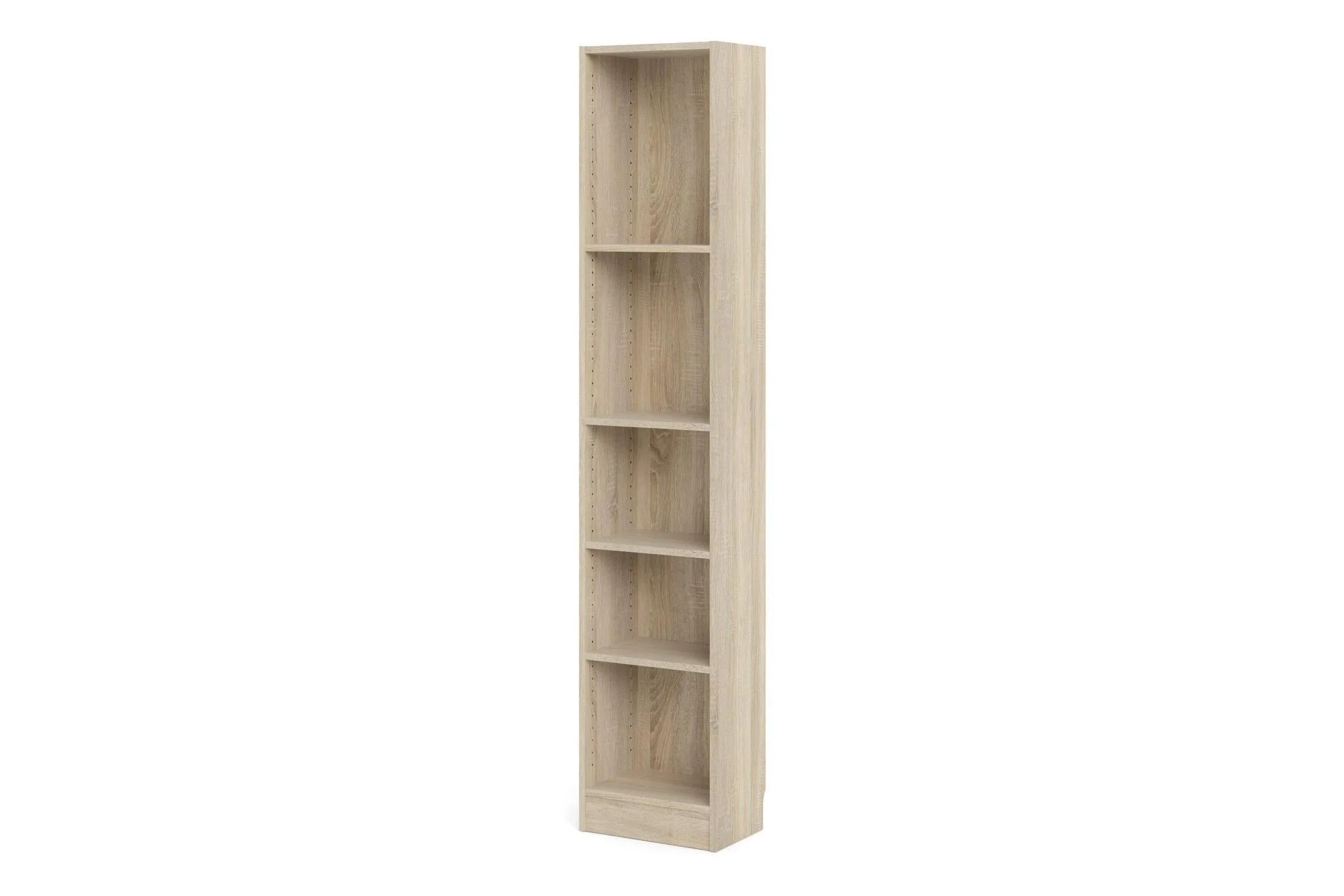 Basic Tall Narrow 4 Shelf Bookcase in Oak - Image 3