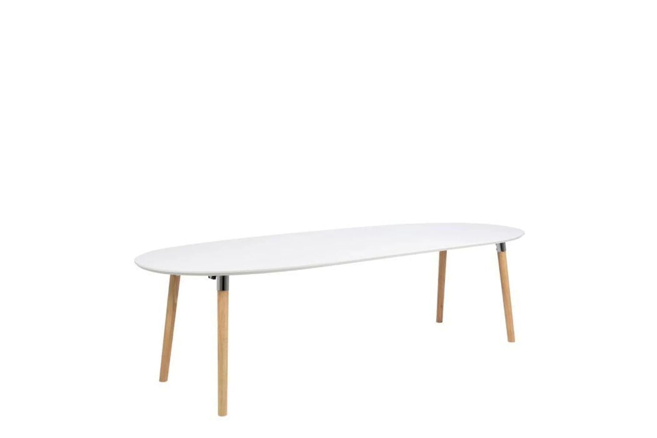 Belina Extending Oval Dining Table in White and Oak 170-270