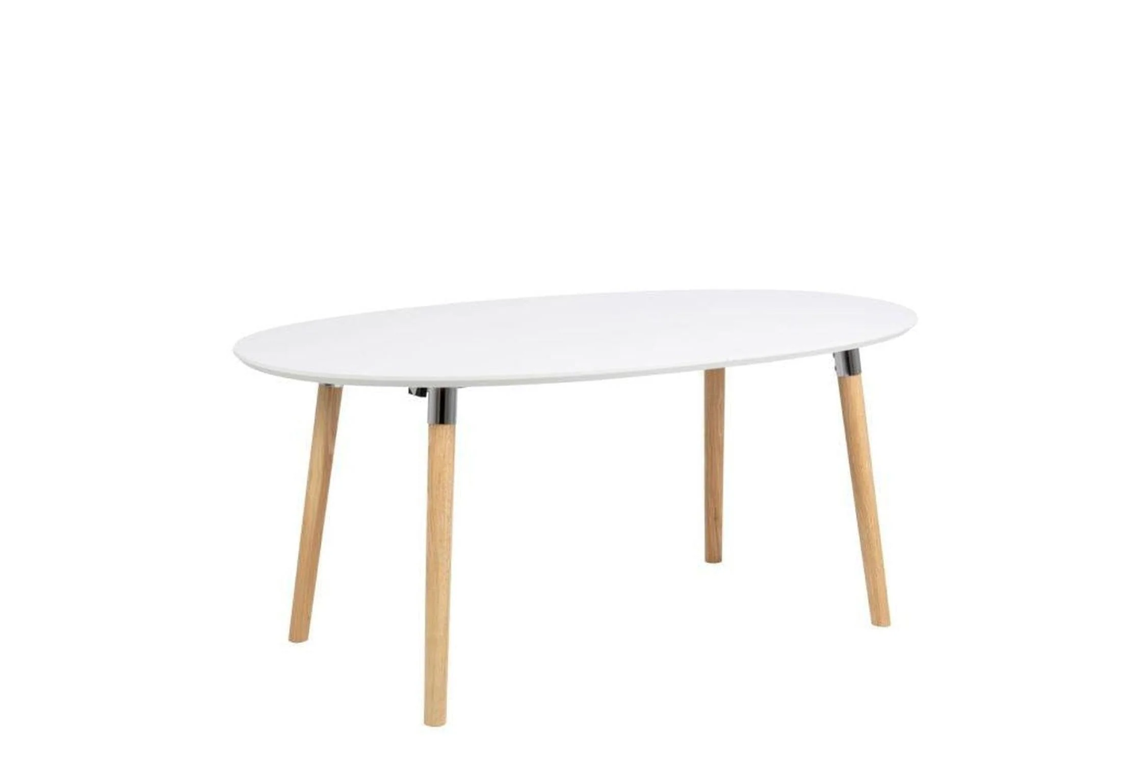 Belina Extending Oval Dining Table in White and Oak 170-270 - Image 2